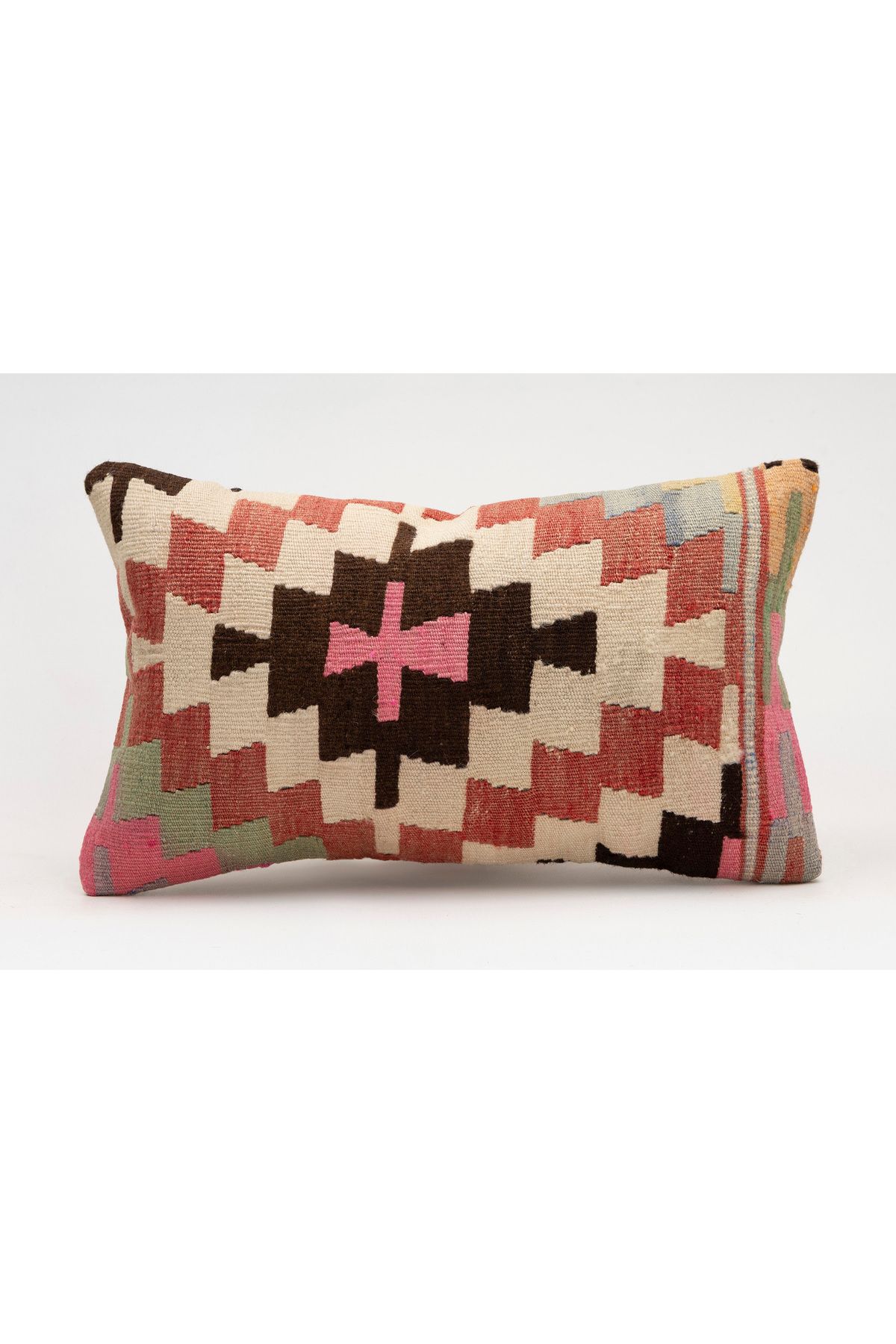 Kilim Whole Sale El Yapımı Kilim'den Yapılmış Vintage Kırlent Kılıfı, Yün, 30x50 Cm