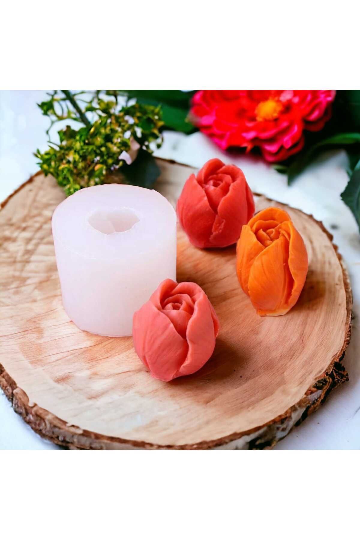 DEKORANLA Küçük lale gül mum silikonu, çok renkli, güzel dekorasyon için ideal seçim