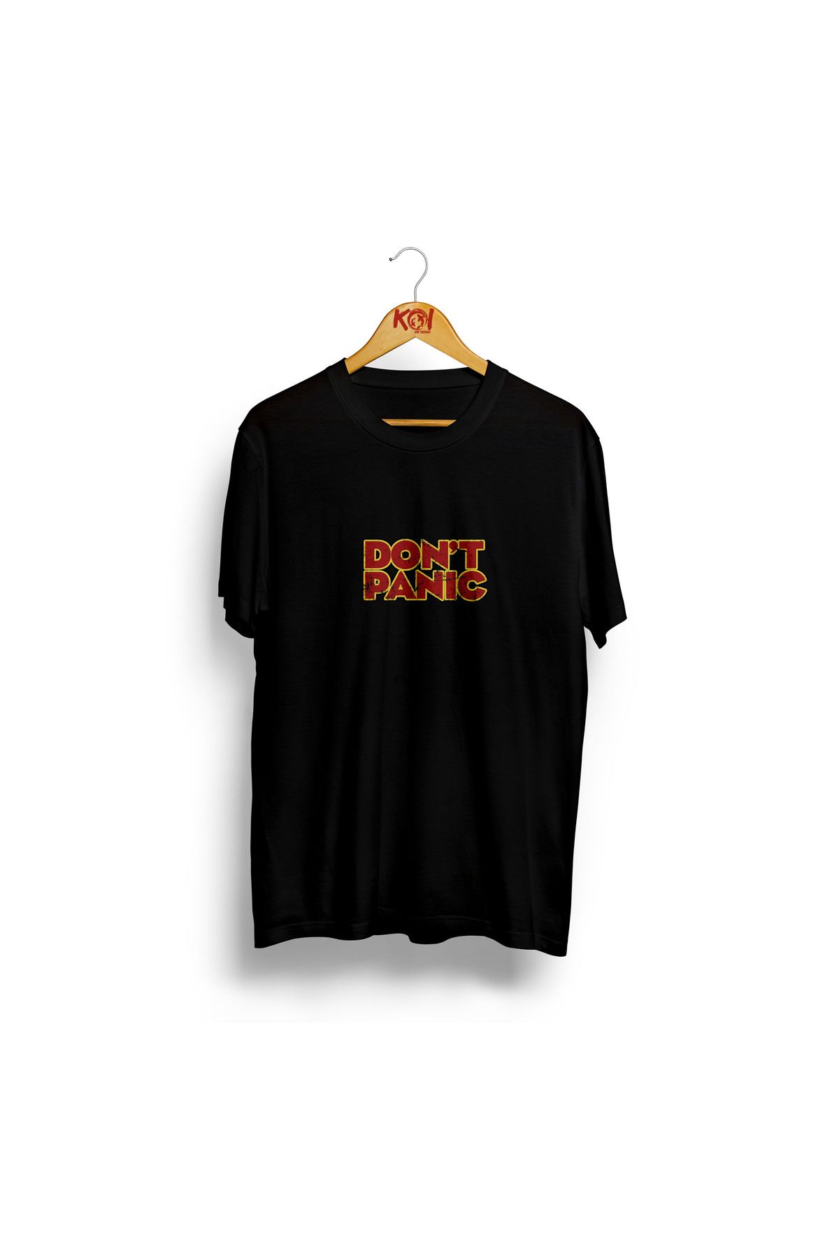 Butik Don't Panic / Erkek Siyah Renk T-Shirt / %100 Pamuk Premium Quality / Regular Fit