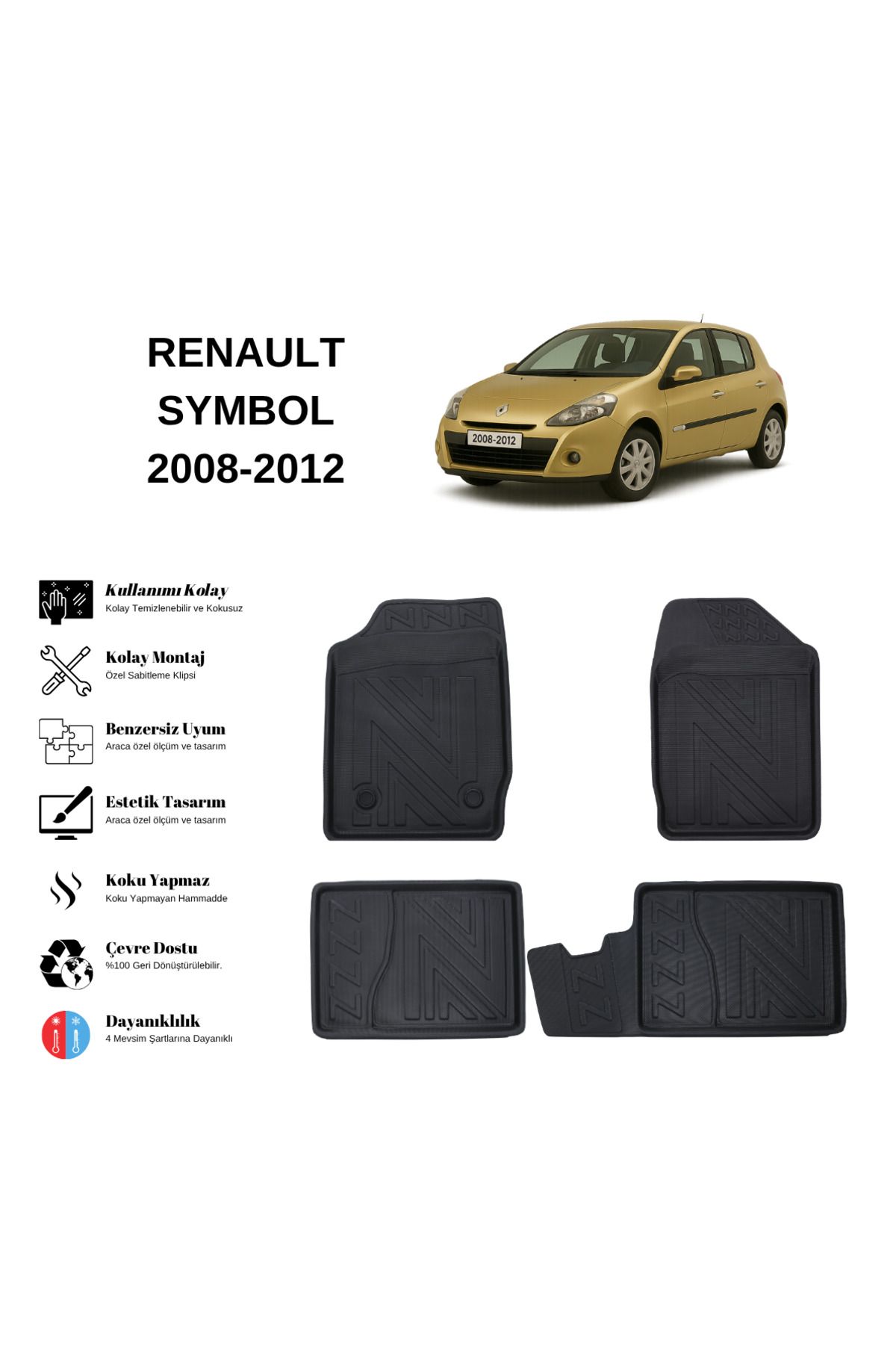 AutoWeller Renault Symbol 2008-2012 3D Havuzlu Oto Paspas
