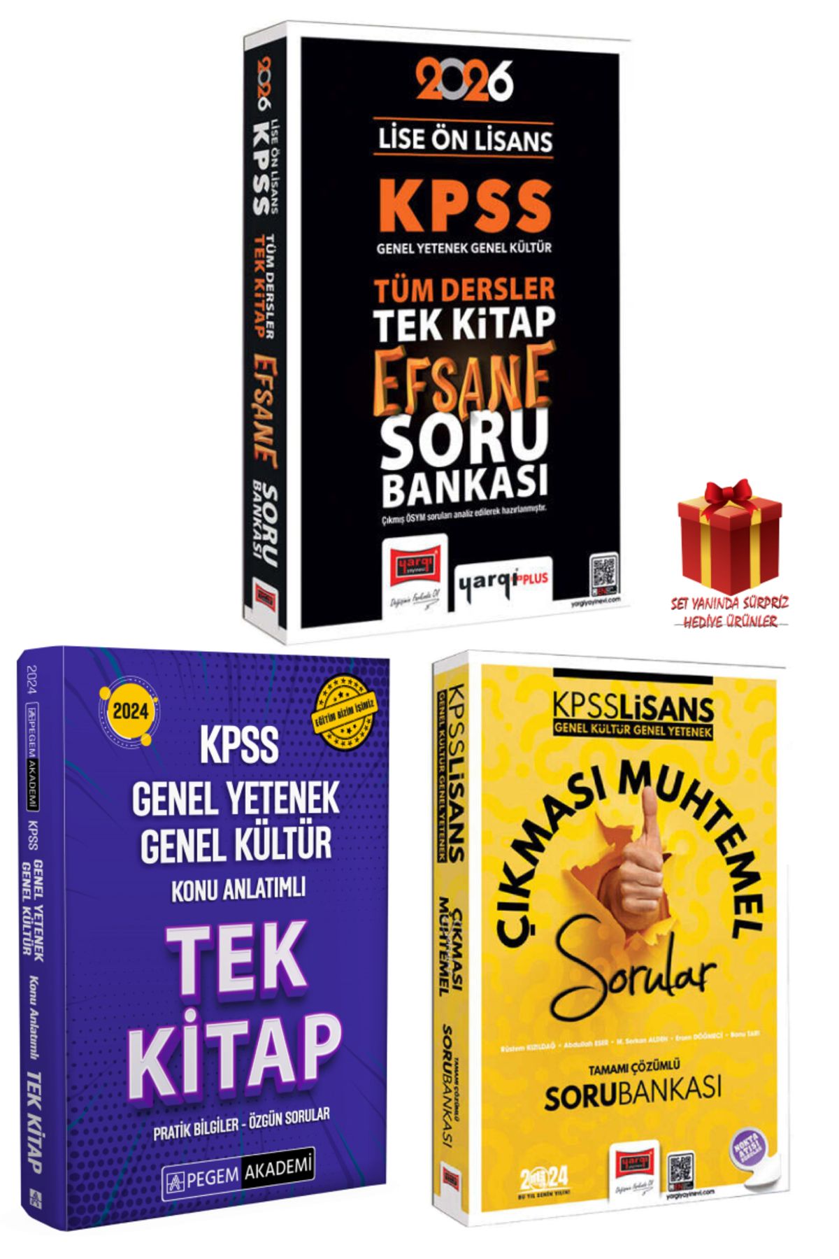 Yargı Yayınları 2026 Yargı Lise Ön Lisans Tüm Dersler Efsane Soru Bankası+Pegem GYGK Konu Anlatım+Çıkması Muhtemel S