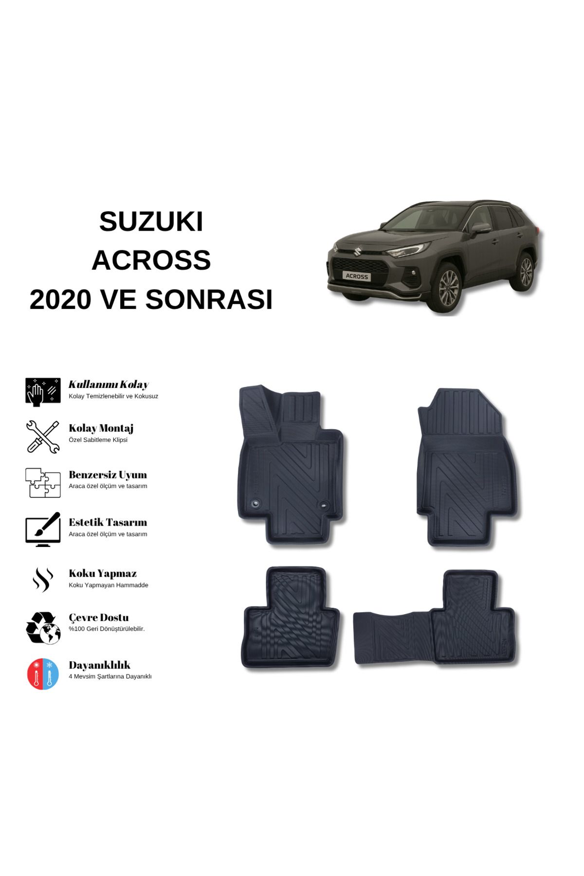 AutoWeller Suzuki Across 2020 ve Sonrası 3D Havuzlu Oto Paspas
