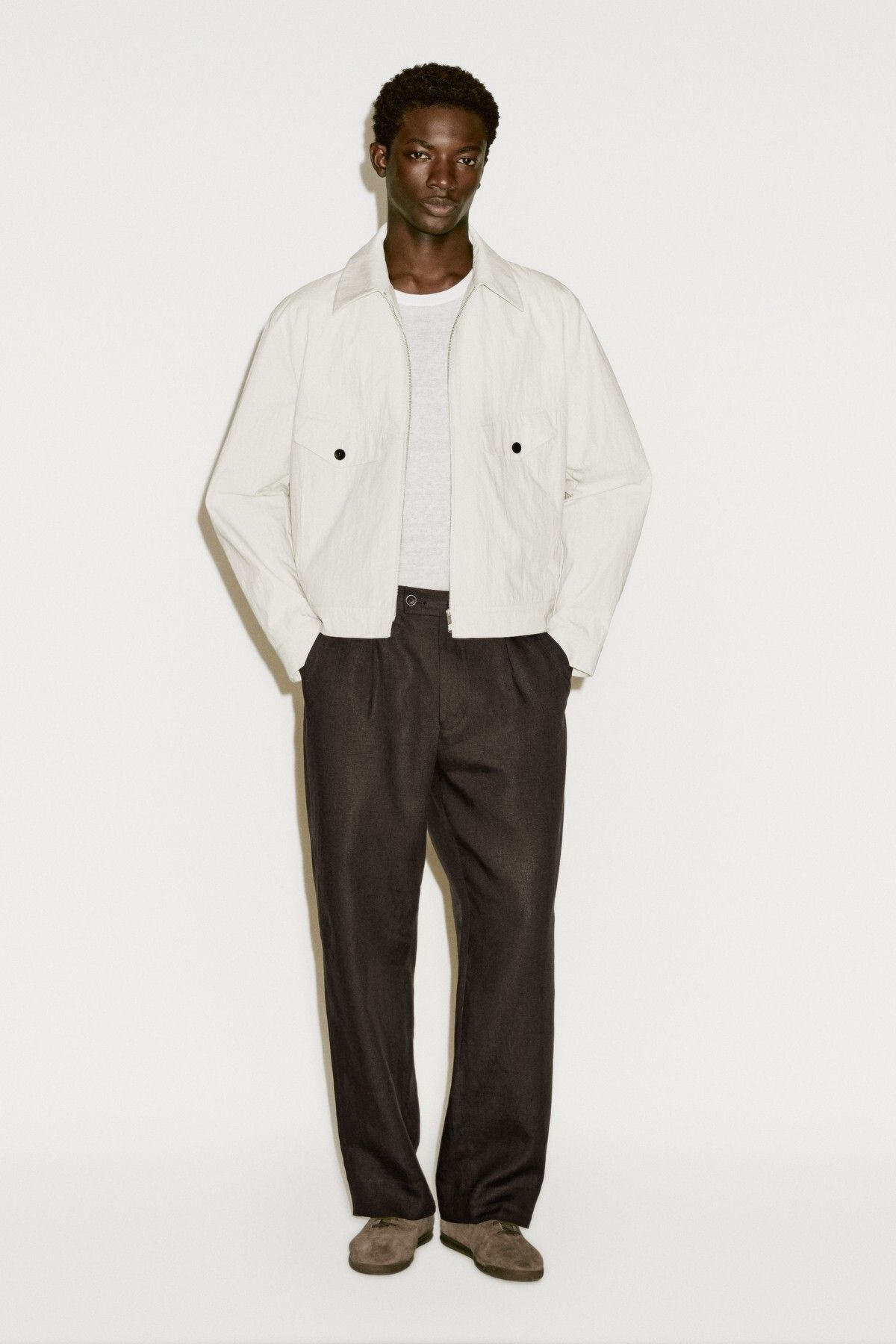 Massimo Dutti Pamuk karışımlı krep ceket - Limited Edition