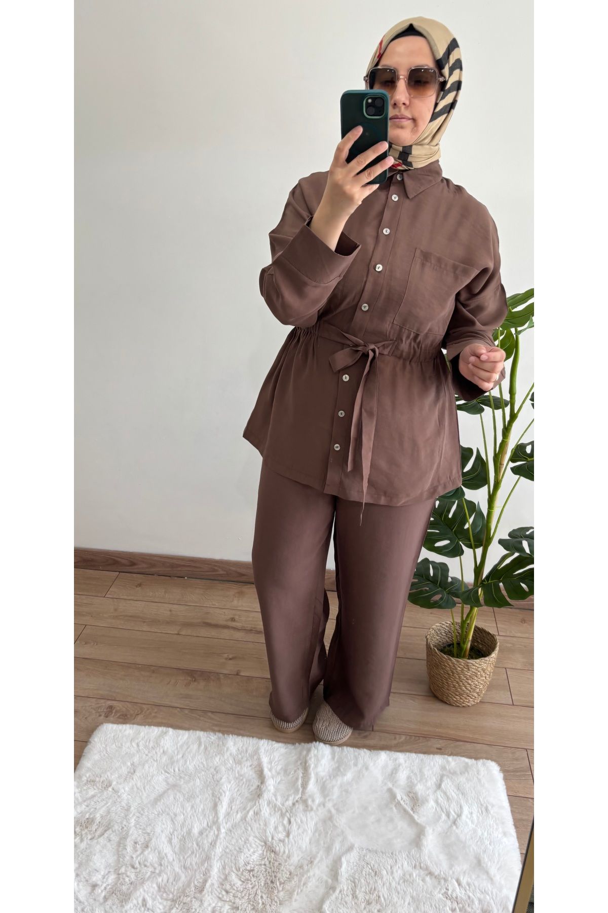 Butik Emsabutik Kahverengi Tesettür İkili Takım