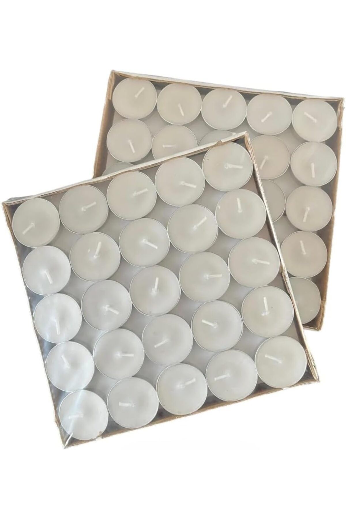 DEKORANLA Beyaz tealight mum seti, şamdan ve kandil kullanımı için 3 saat yanar özellikli