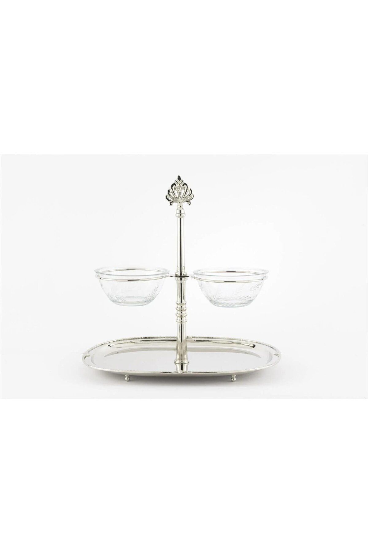 Mikasa Moor GÜMÜŞ 2’Lİ CAM DİP SOSLU OVAL SUNUMLUK 35X25X33 CM