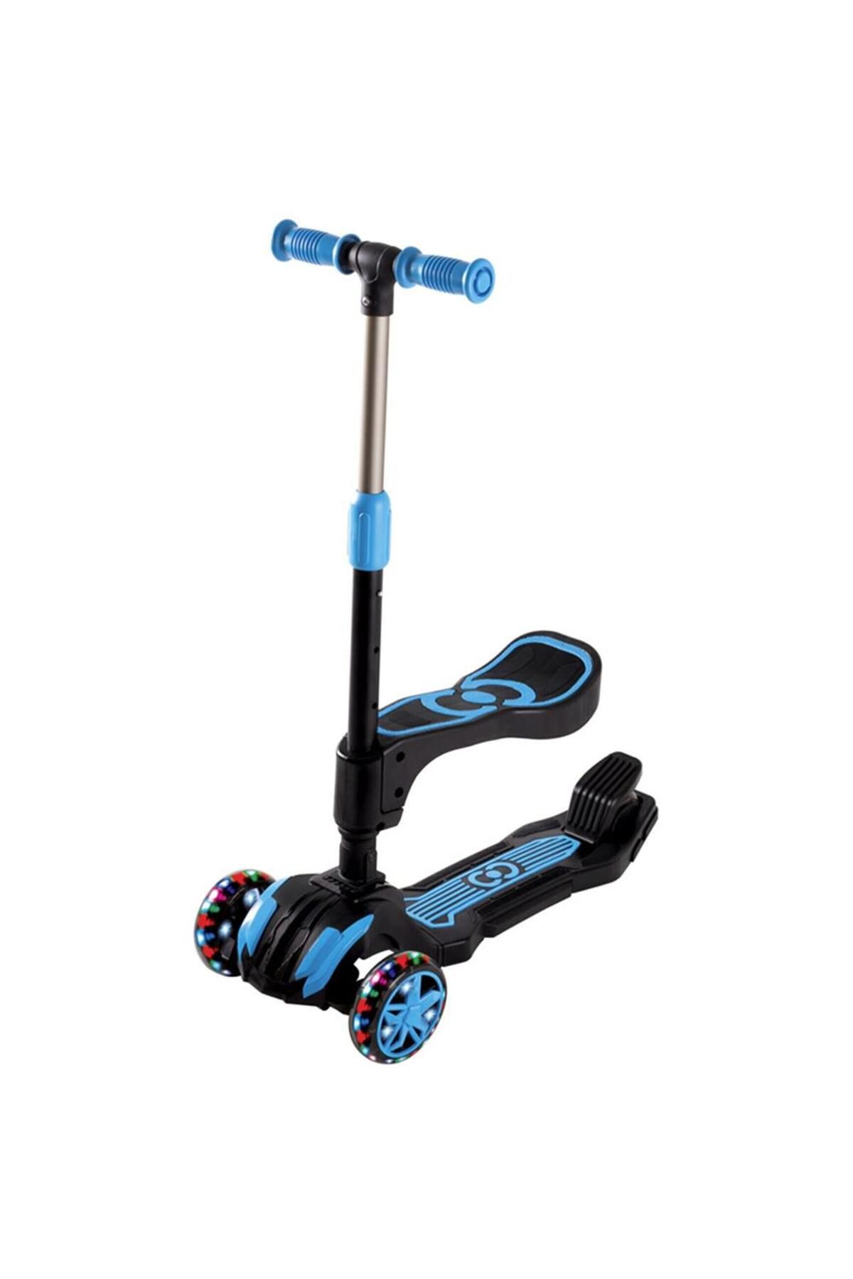 Kelebek Oyuncak Combo Oturaklı Led Işıklı Scooter - Mavi
