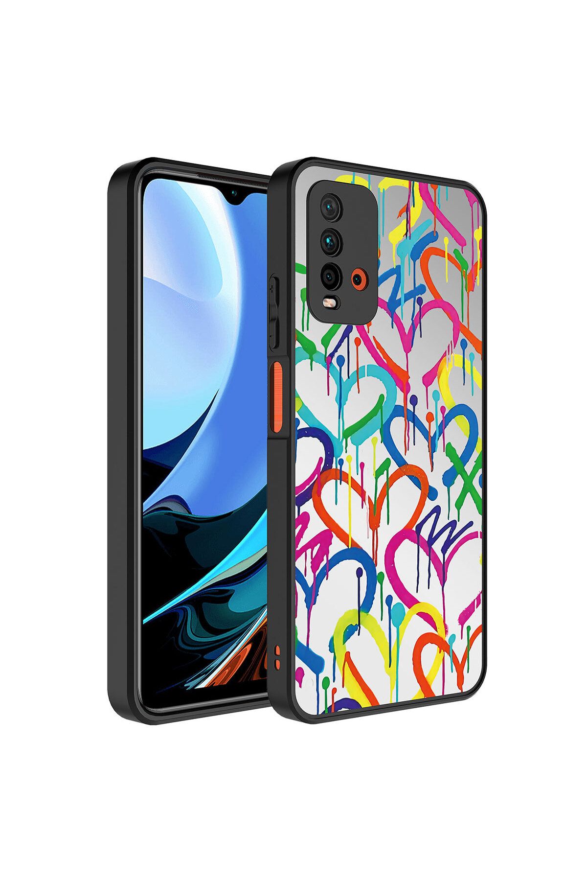halkhouse Xiaomi Redmi 9T Kılıf Aynalı Desenli Kamera Korumalı Parlak Sert Silikon Esnek Renkli Mirror Kapak