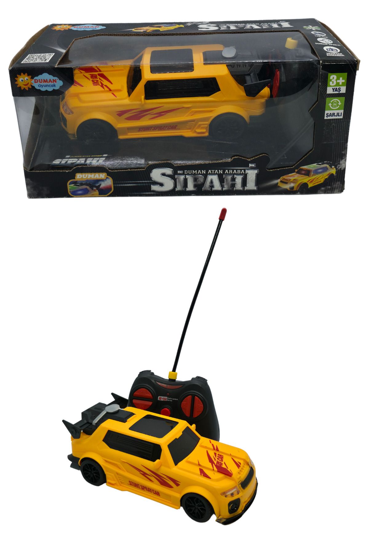 RAF Store Full Fonk. Şarjlı Işıklı Yüksek Hız Duman Atan Uzaktan Kumandalı Araba Sipahi 1:20 Ölçek 27Mhz 20 Cm