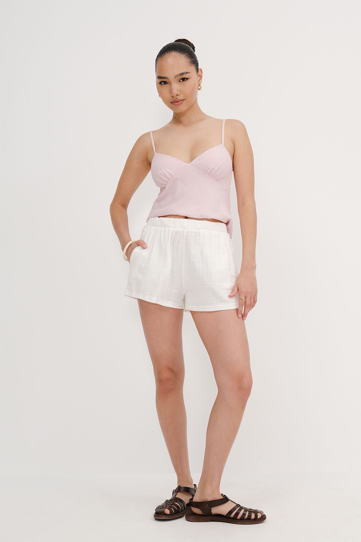 Addax-Elastic Waist Shorts Ş13852-N13 1
