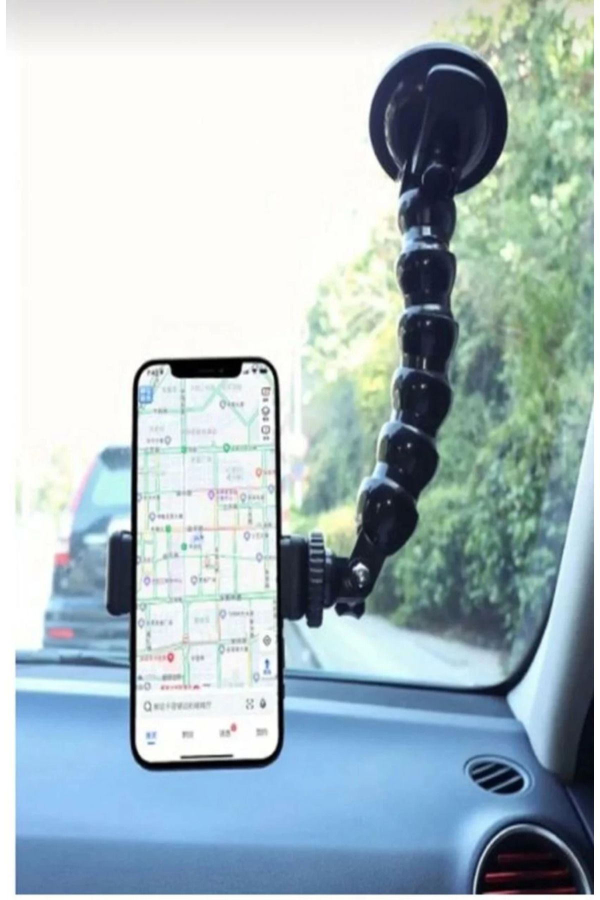Serero Akrobat Vantuzlu Teleskobik Telefon Tutucu - Siyah