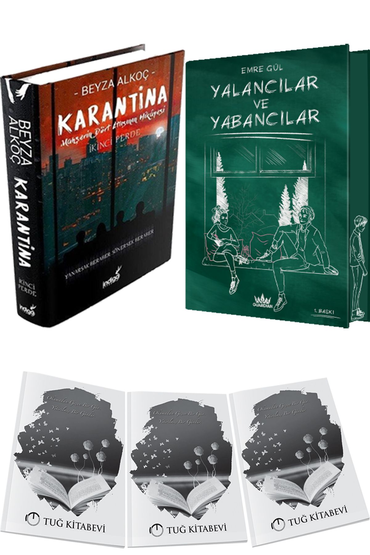 İndigo Kitap Karantina 2 Ciltli ve Yalancılar ve Yabancılar 1 Ciltli Özel Baskı + Hediyeli