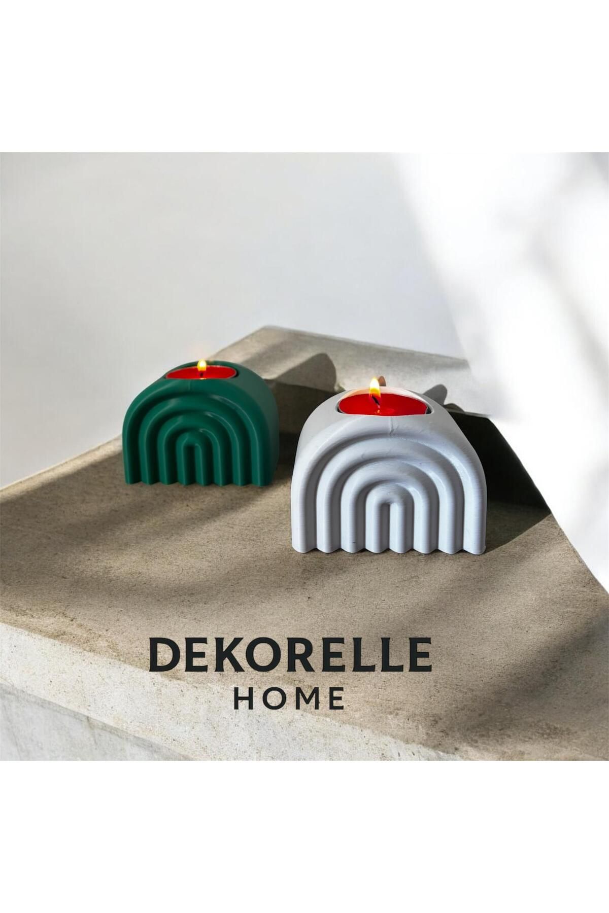 Home Modern Gökkuşağı Şekilli 2'Li Mumluk Seti