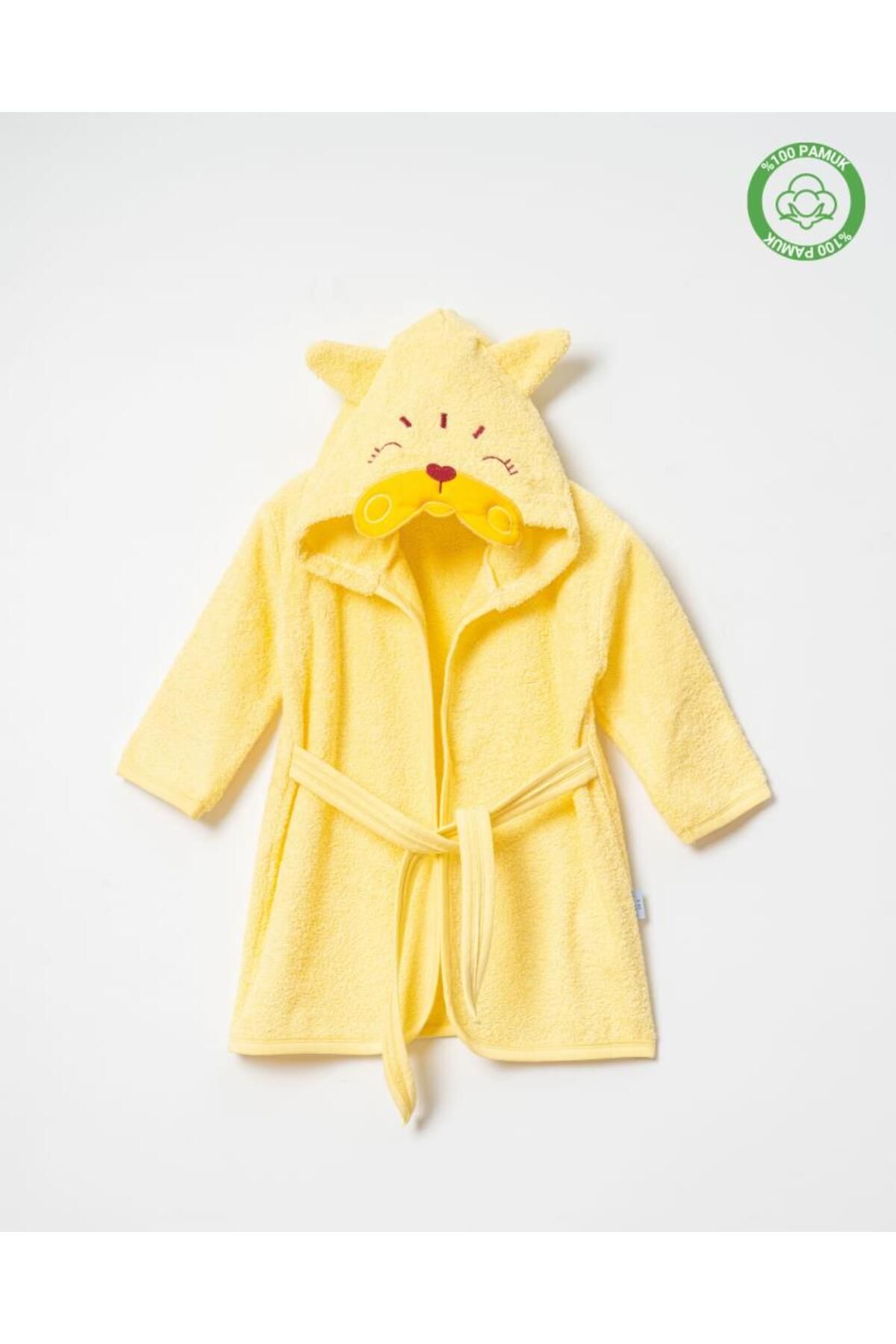 ankibaby Kedicik Bornoz Sarı