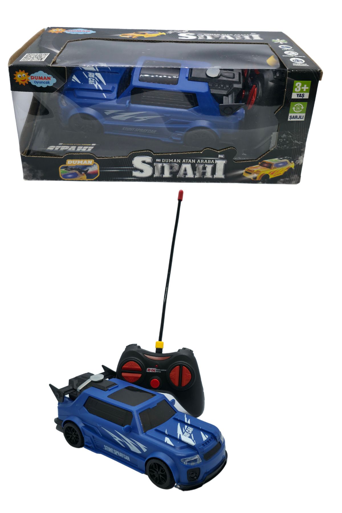 RAF Store Full Fonk. Şarjlı Işıklı Yüksek Hız Duman Atan Uzaktan Kumandalı Araba Sipahi 1:20 Ölçek 27Mhz 20 Cm