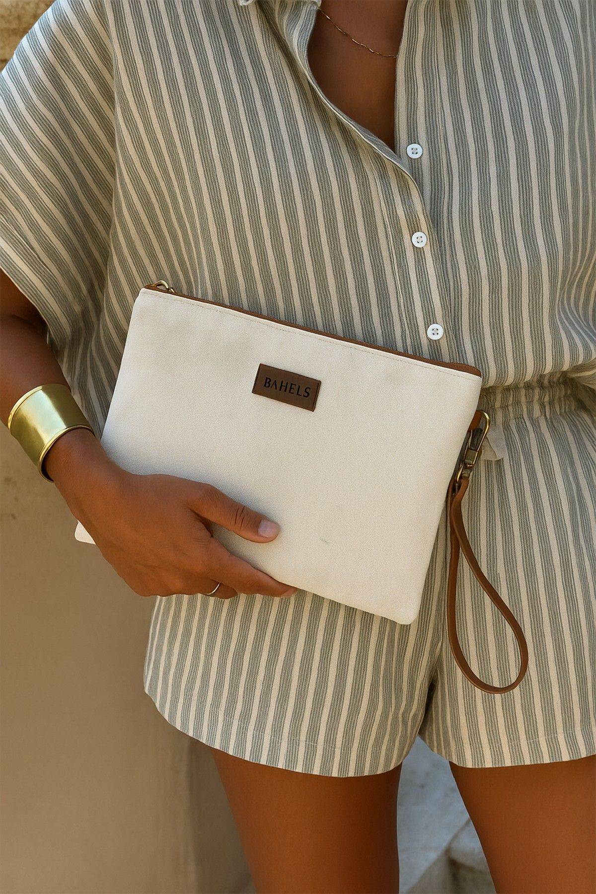 BAHELS Kadın Kanvas Clutch Portföy Çanta
