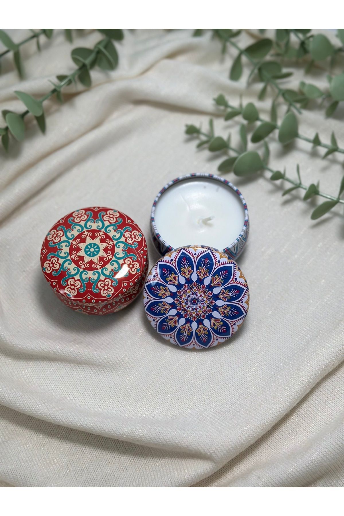 DEKORANLA Renkli Mandala Tasarımlı Sihirli Mum, Ev Dekoru ve Huzur Kaynağı