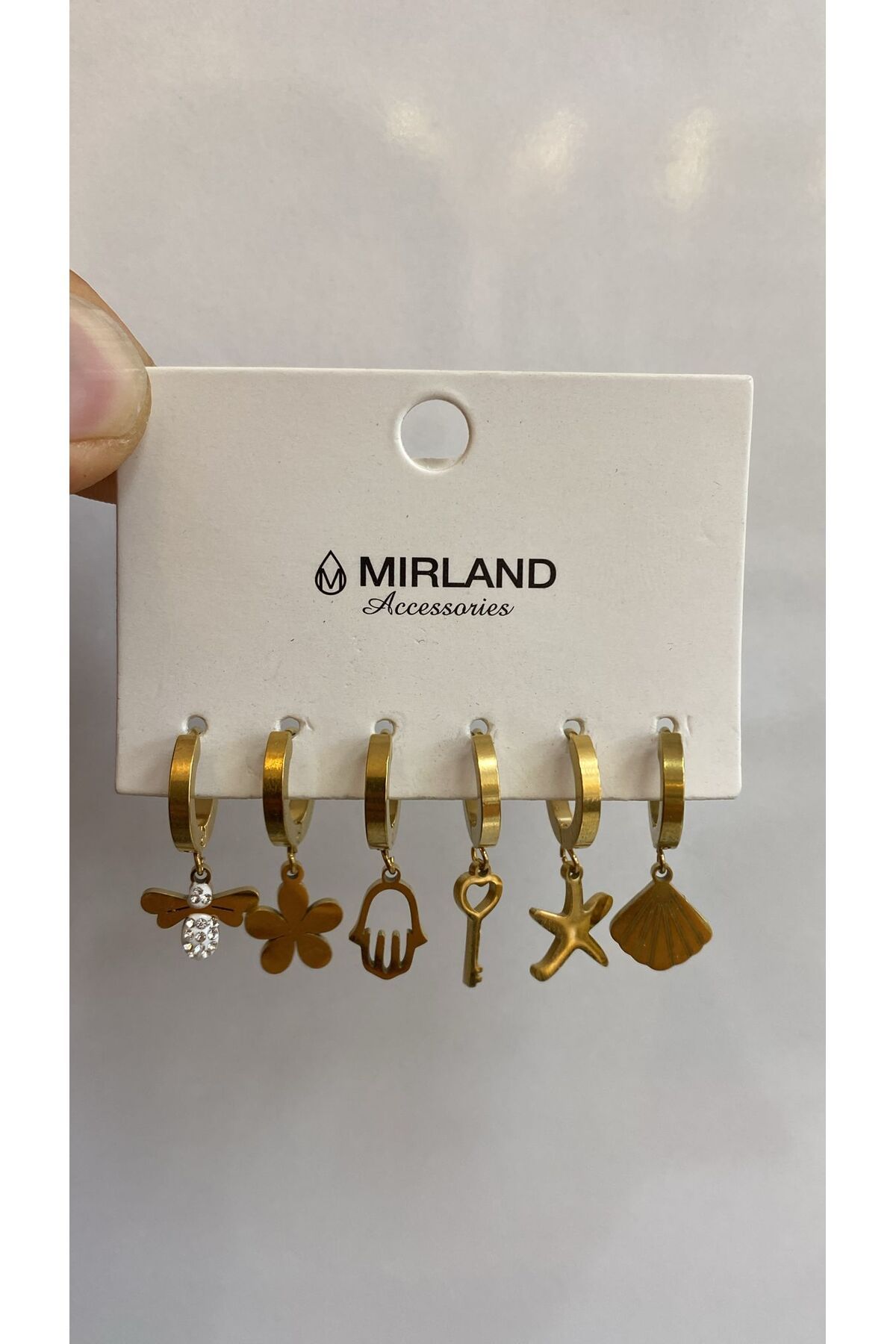 MİRLAND TAKI ŞIK ÇELİK KADIN 6 LI KÜPE SETİ