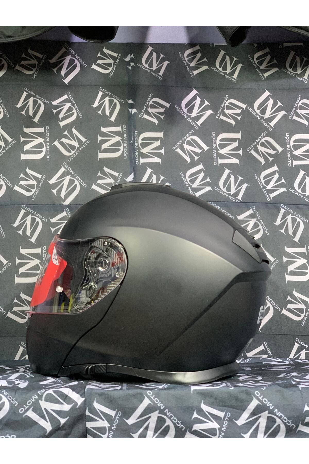 CYRIL HELMETS Cyrıl Gecko Sv Epik B1 Mat Siyah Çene Açılır Motosiklet Kaskı
