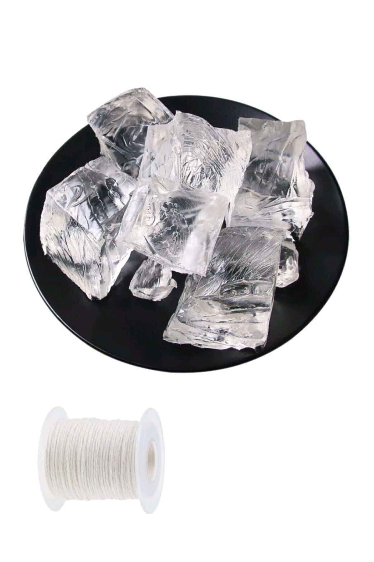 DEKORANLA Beyaz Jel Mum 100g ve Fitil ile Şık ve Parlak Aydınlatma Seti