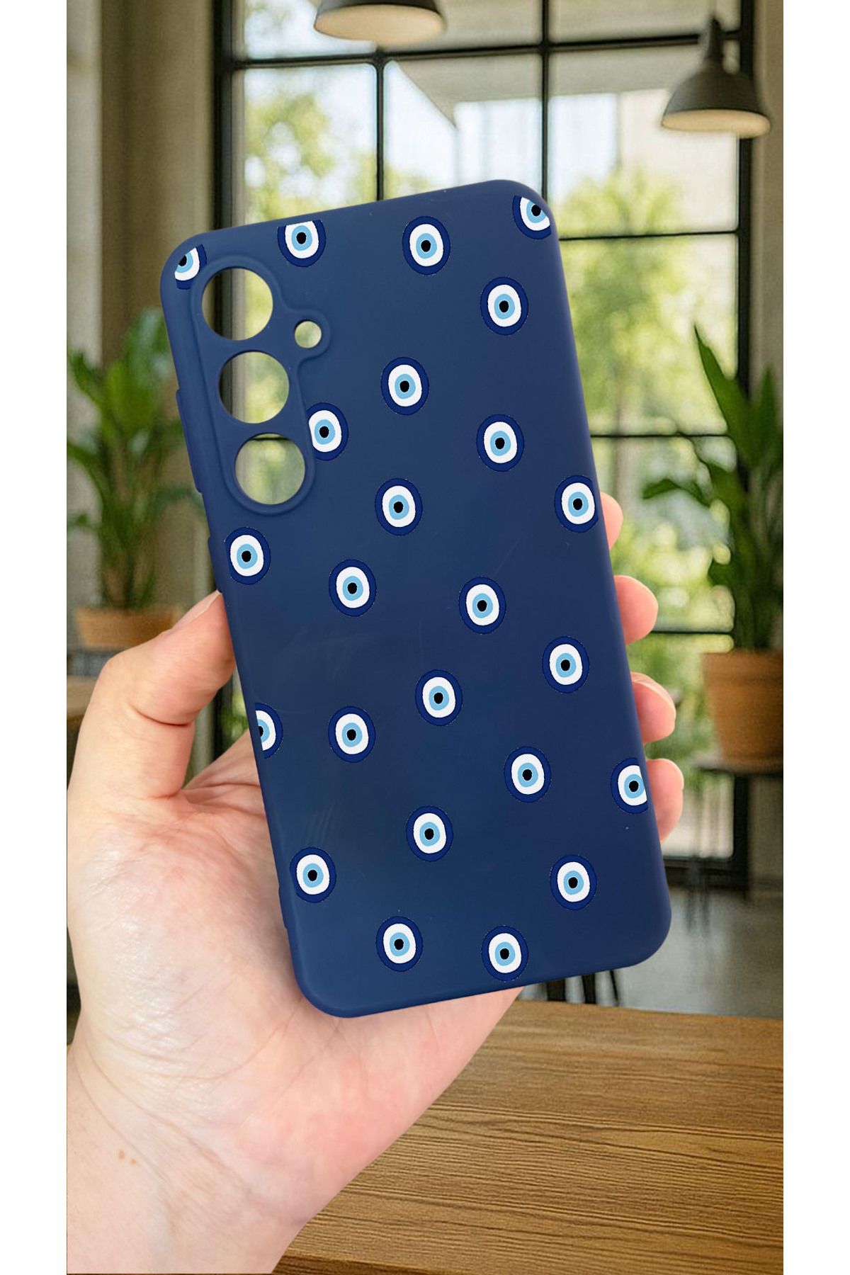 Vip Case Samsung Galaxy S24FE -NAZAR BONCUK DESENLİ Silikon Darbe Emici Klasik Korumalı Rubber Kılıf277