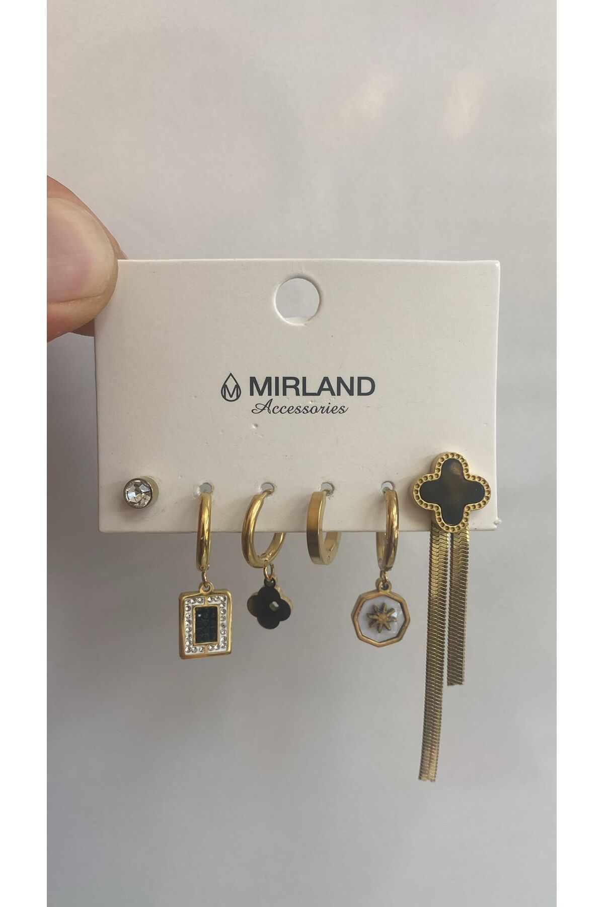 MİRLAND TAKI ŞIK KADIN ÇELİK 6 LI KÜPE SETİ