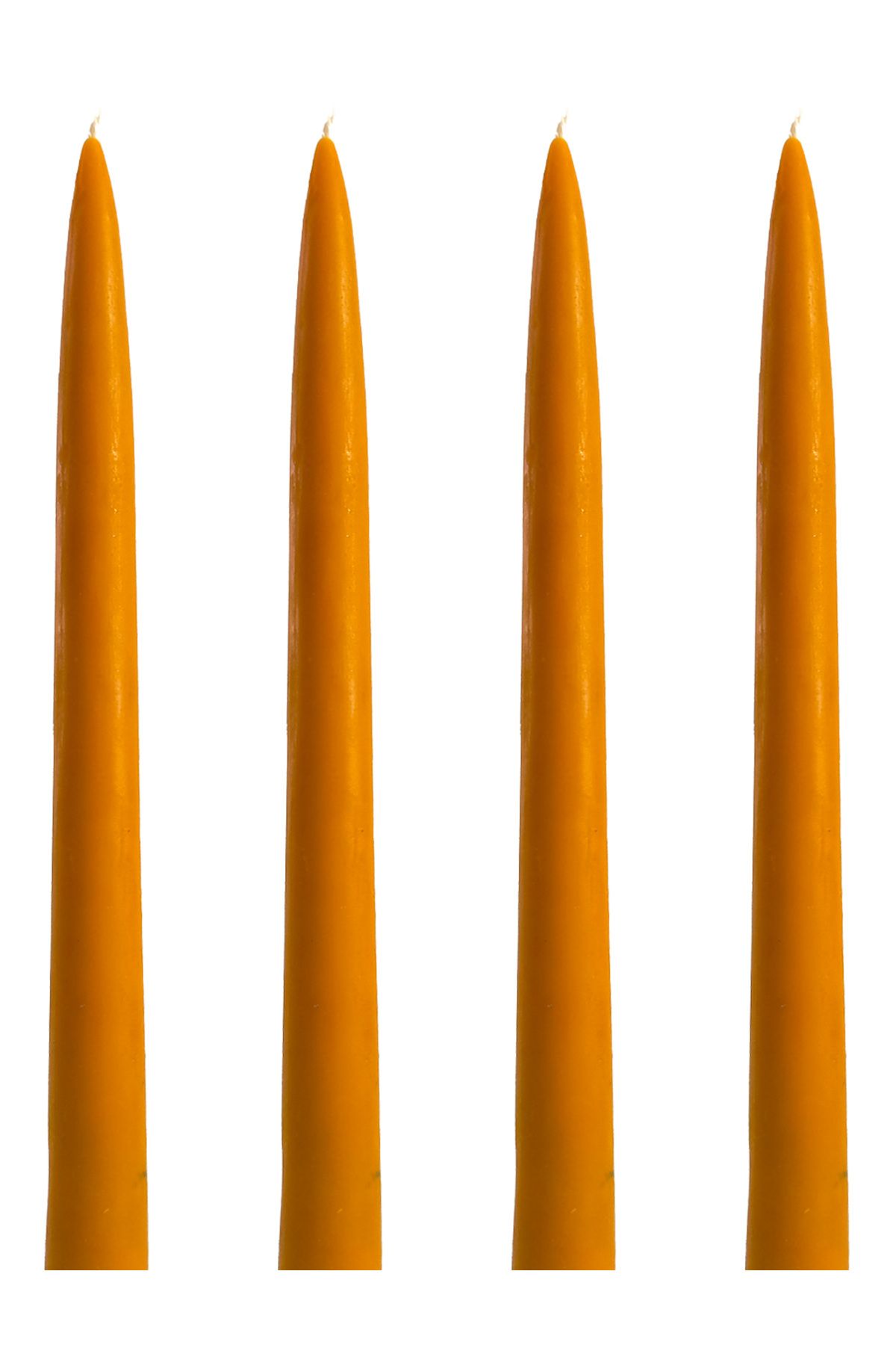 DEKORANLA Balmumu Mum Seti, 4 Adet, 25cm Boy, 2cm Kalınlık, Doğal Sarı, Dekoratif Işık