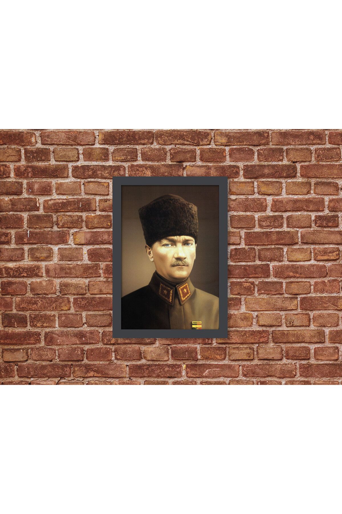 Letbil Reklam Ahşap Kendinden Çerçeveli Tablo - Atatürk-3, Standart - 20x28cm