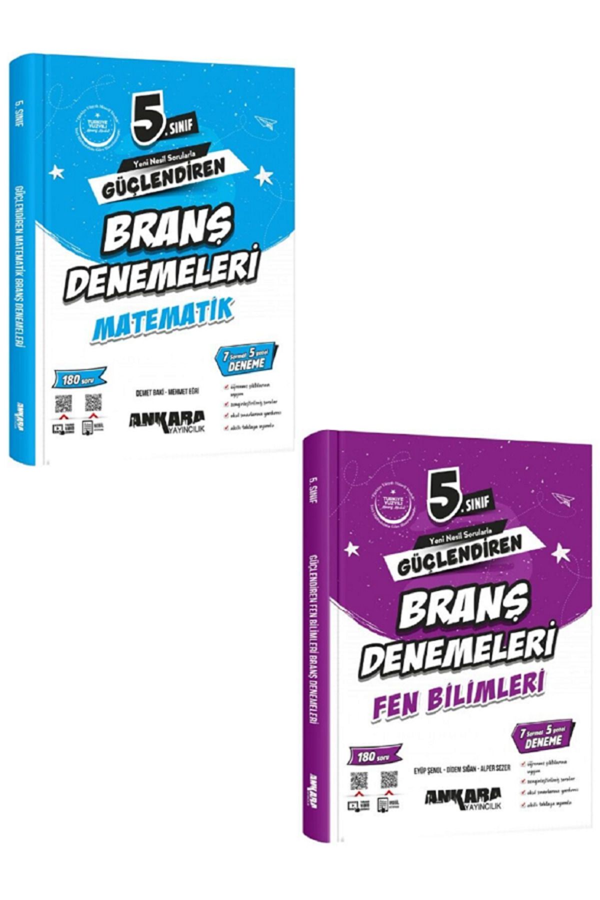 Evrensel İletişim Yayınları 5.Sınıf Ankara Güçlendiren Matematik + Fen Bilimleri Branş Denemeleri / 360 Soru / YENİİ - 2 KİTAP