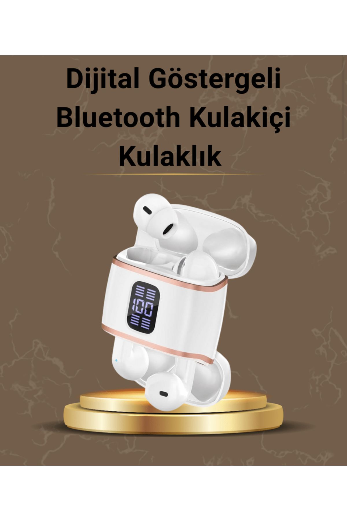 Abayt Ticaret Dijital Göstergeli Bluetooth Kulakiçi Kulaklık – 4’lü Paket, Gürültü Engellemeli