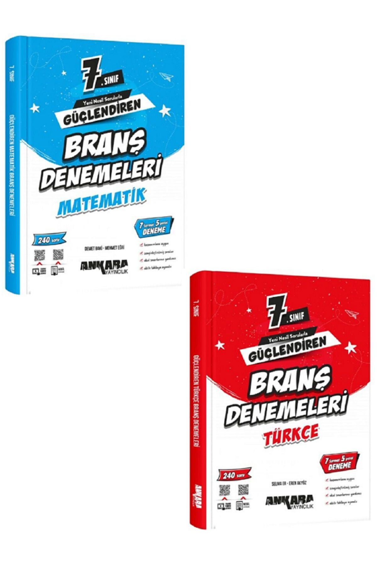 Evrensel İletişim Yayınları 7.Sınıf Ankara Güçlendiren MATEMATİK + TÜRKÇE Branş Denemeleri / 480 Soru - 2 KİTAP