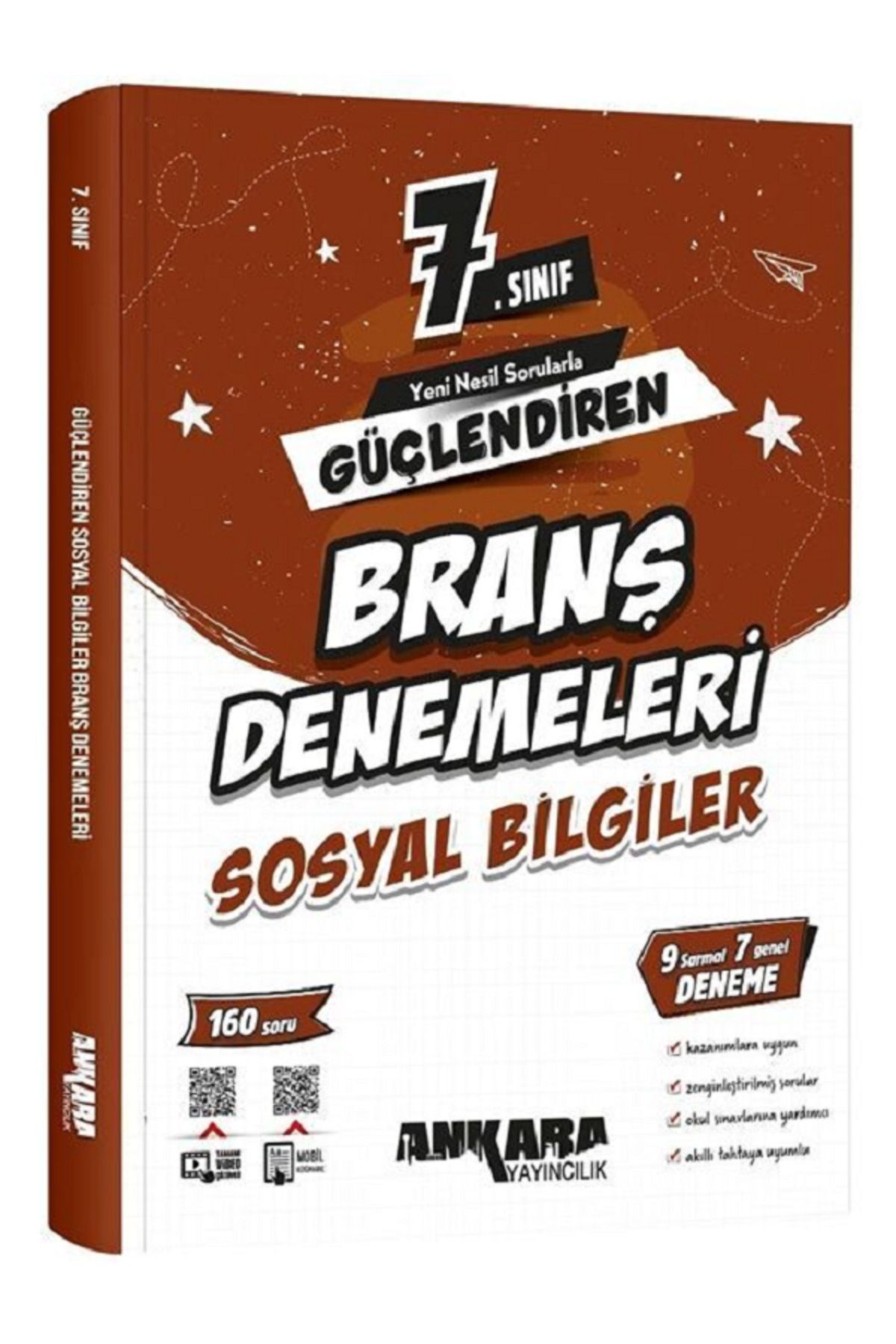 Evrensel İletişim Yayınları 7.Sınıf Ankara Güçlendiren SOSYAL BİLGİLER Branş Denemeleri / 7 Sarmal 5 Genel Deneme - 240 Soru