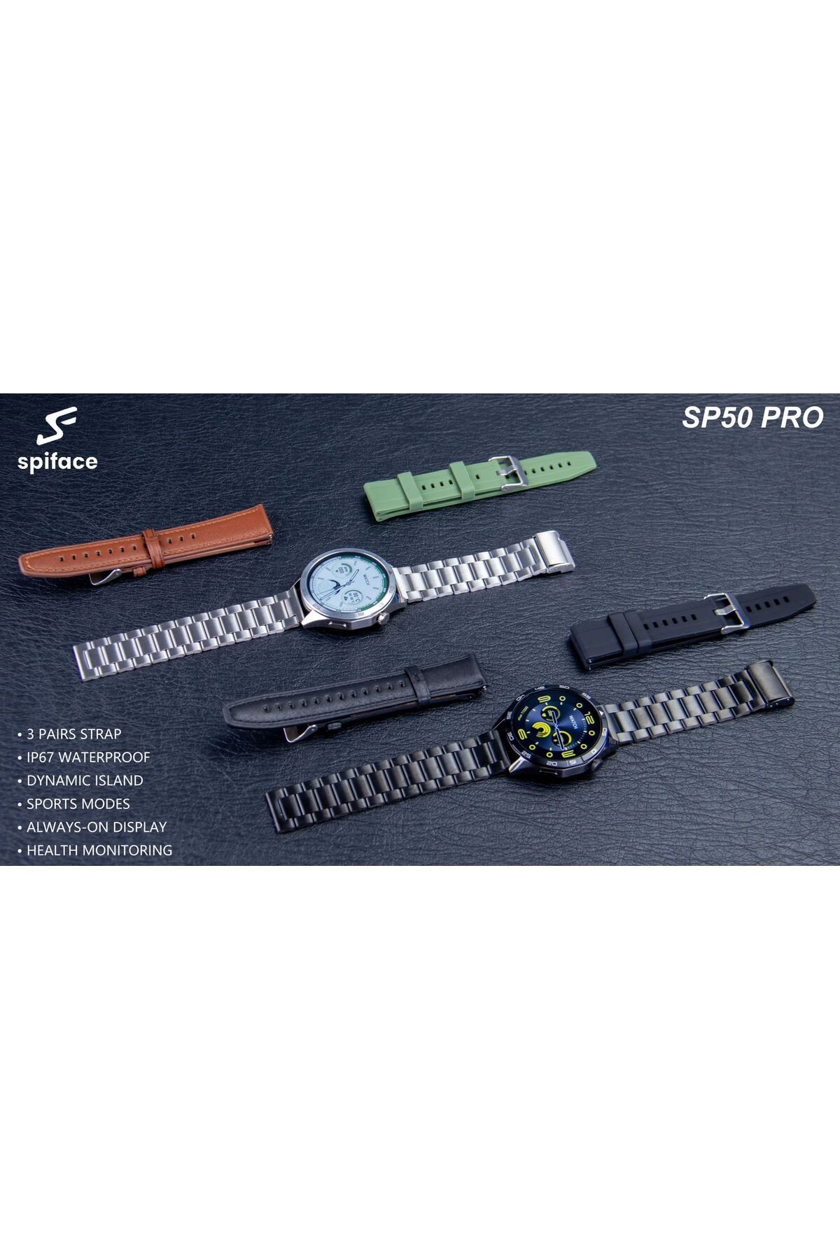 Marka Aksesuar 3 KORDONLU SPİFACE SP50 PRO -İOS UYUMLU BİLDİRİM GÖRME KONUŞMA ÖZELLİKLİ Akıllı Saat