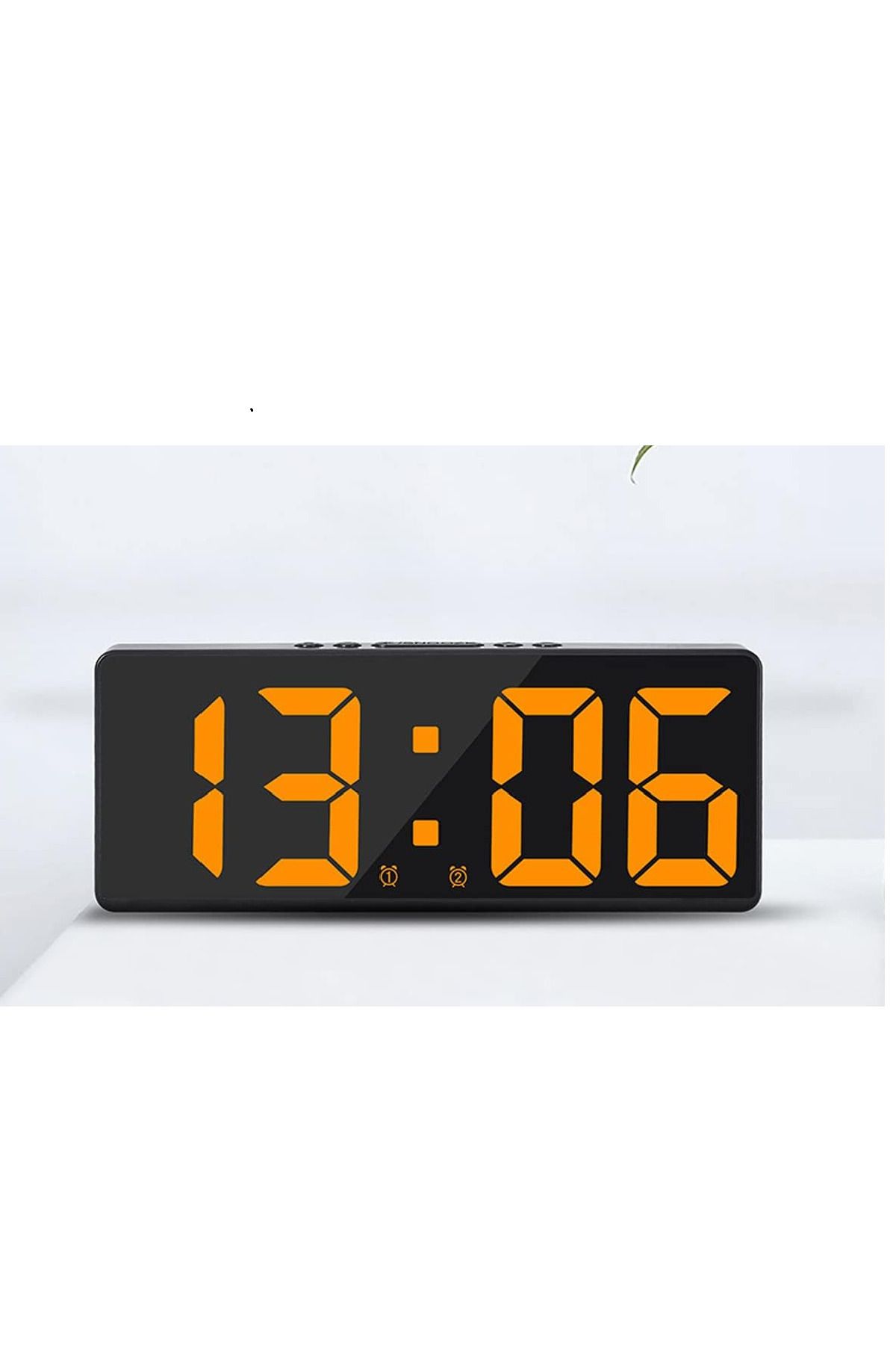 Elioure Turuncu LED dijital alarm saat ve termometre, sesli gösterge ile kolay kullanım