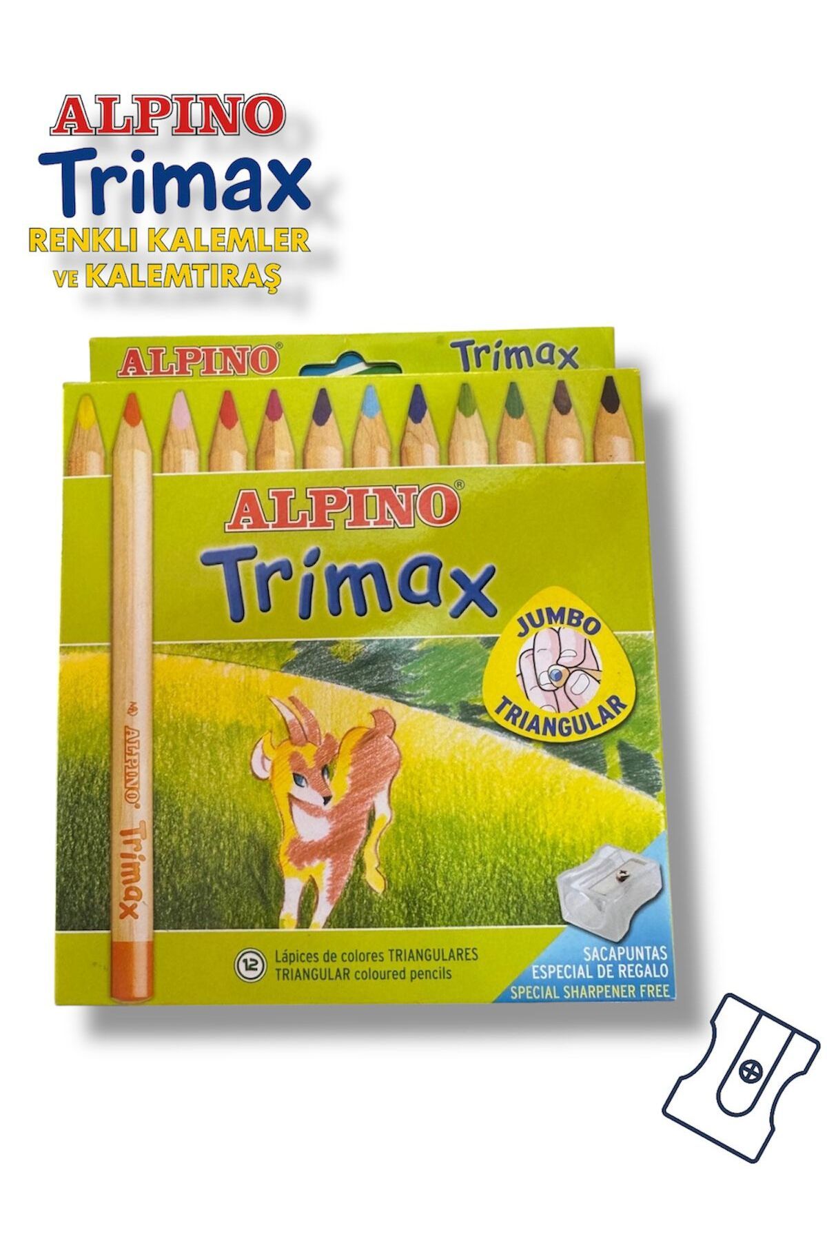 madam gold ✨ ALPINO Trimax – Renkli Kalem Seti + Kalemtıraş Hediyeli! 🎨✏️