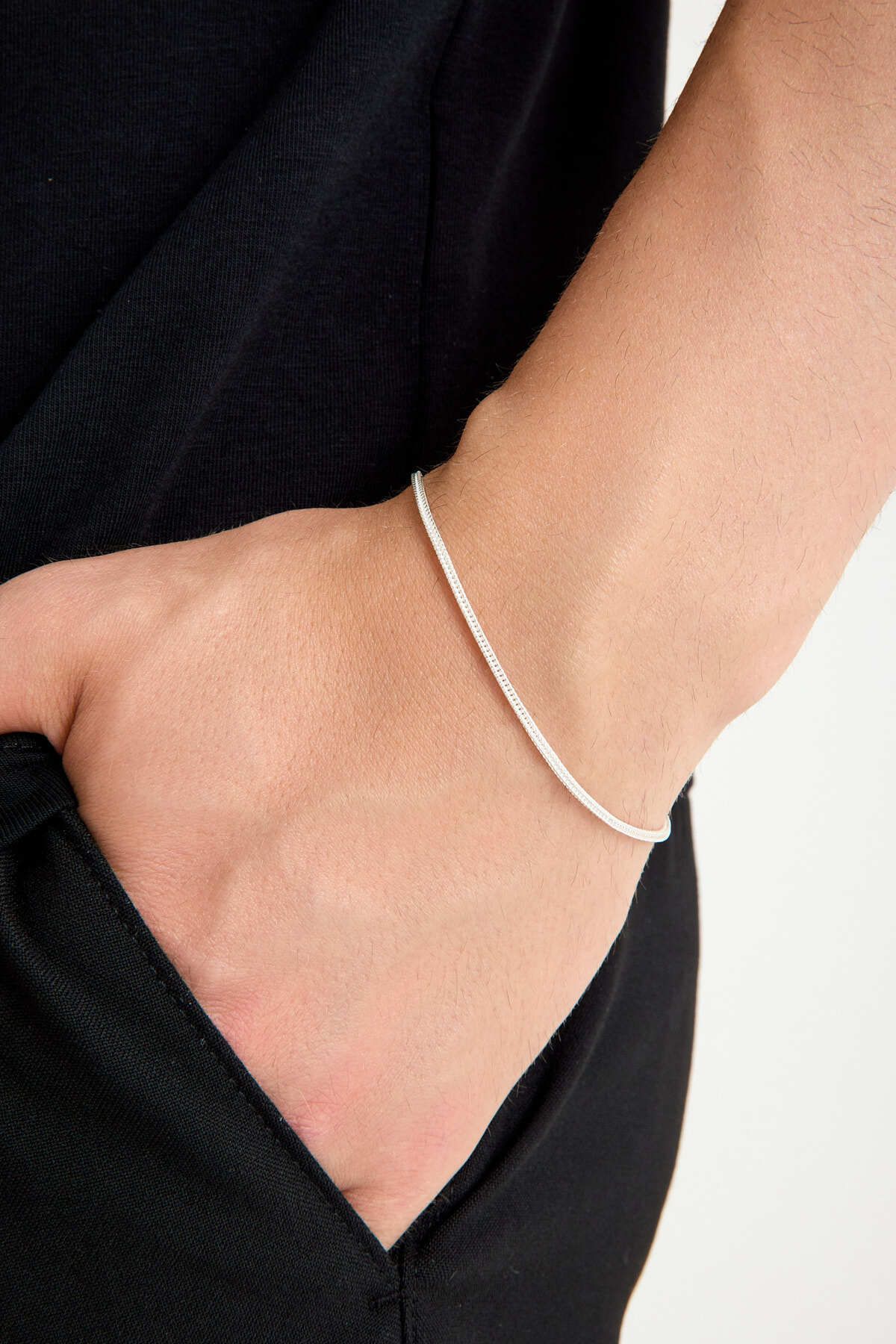 ANDA 925 Ayar Gümüş Unisex Tilki Kuyruğu Bilekil 1.6 mm