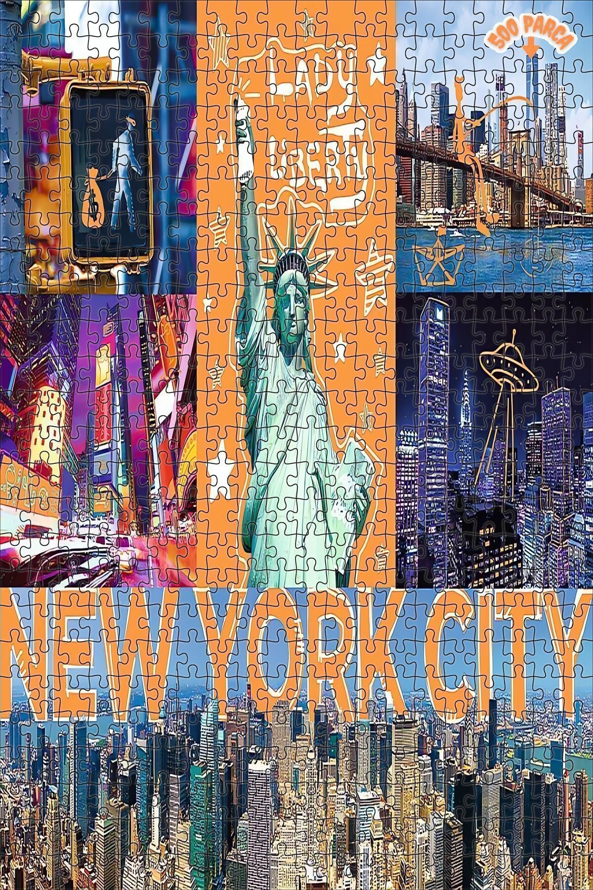 Elioure TR New York City Dekoratif Çift Katlı Çerçeveli Asılabilir Ahşap Puzzle 500 PARÇA 30X50 TİCARİ UNVA