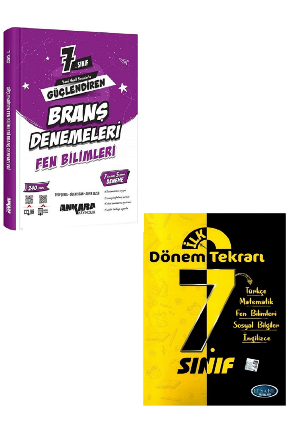 Evrensel İletişim Yayınları 7.Sınıf Ankara Güçlendiren Fen Bilimleri Branş Denemeleri + Dönem Tekrarı Tüm Dersler / 2 KİTAP