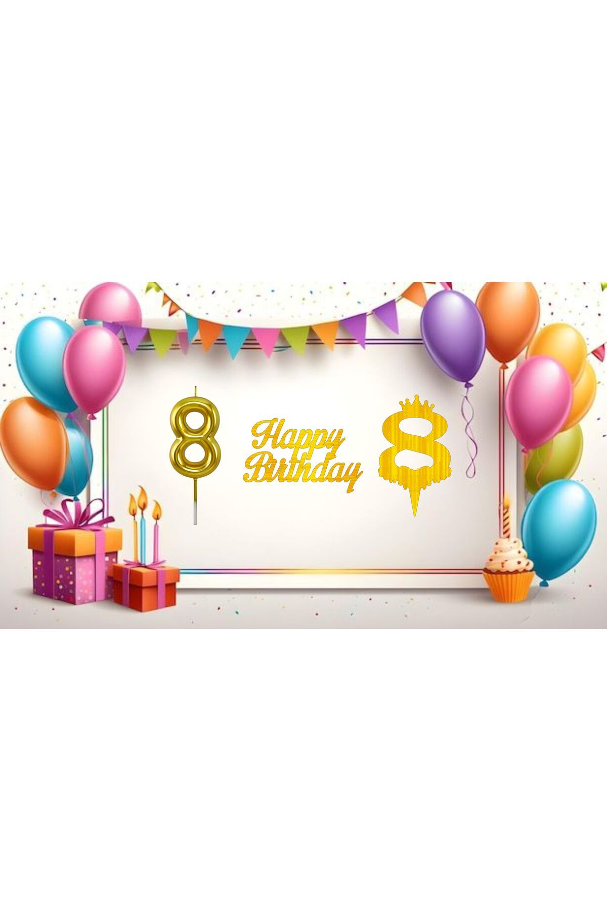YTB AJANS DOĞUM GÜNÜ PASTA SÜSÜ RAKAM MUM, RAKAM PLEKSİ, HAPPY BİRTHDAY PLEKSİ (3'LÜ PAKET)