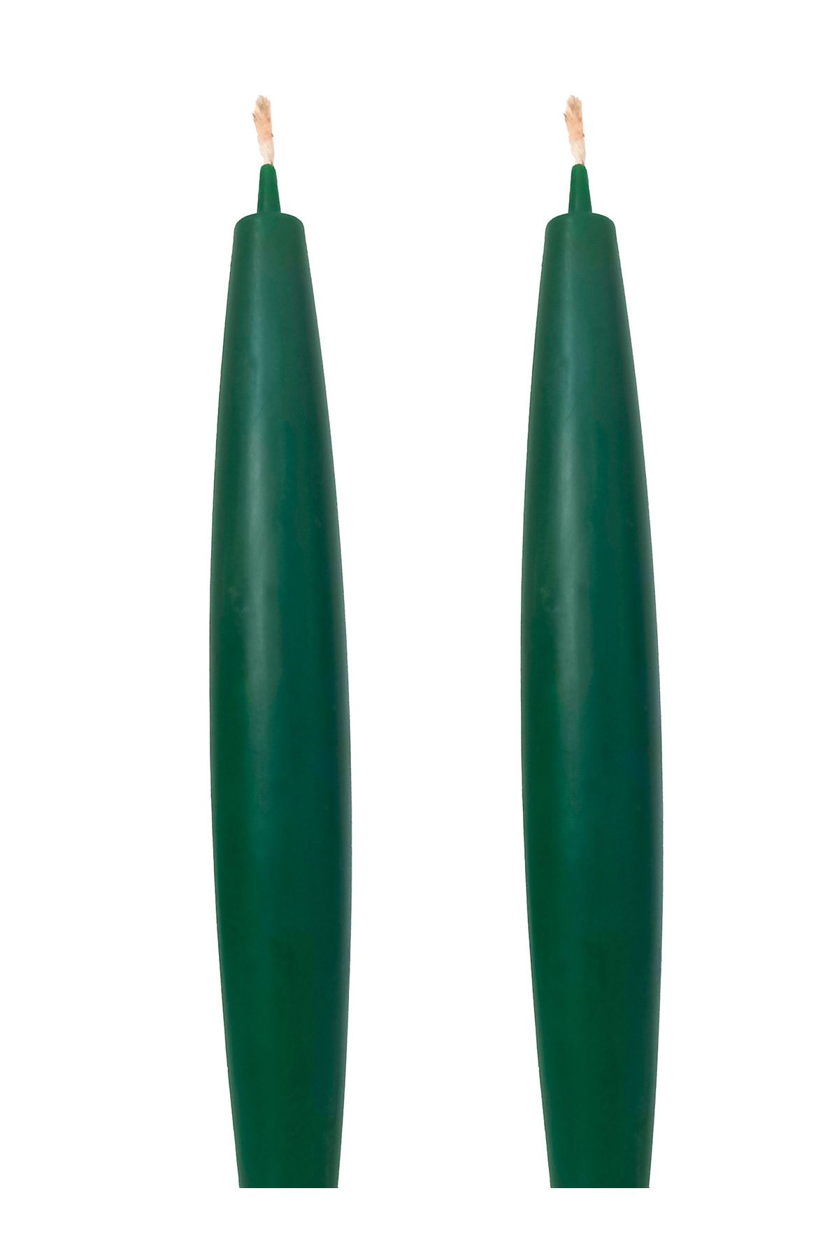 DEKORANLA Yeşil Balmumu Mum Çiftli Set 22 cm, Şamdan ve Masa Dekoru