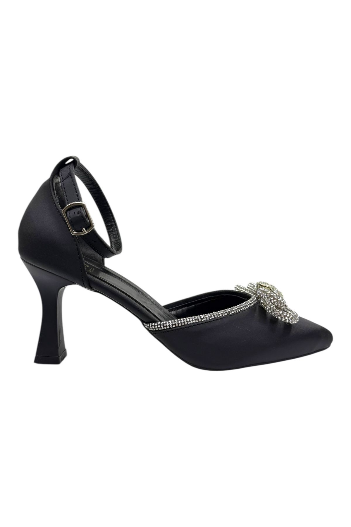 Shoes Zarif İnce Topuklu Kristal Fiyonklu