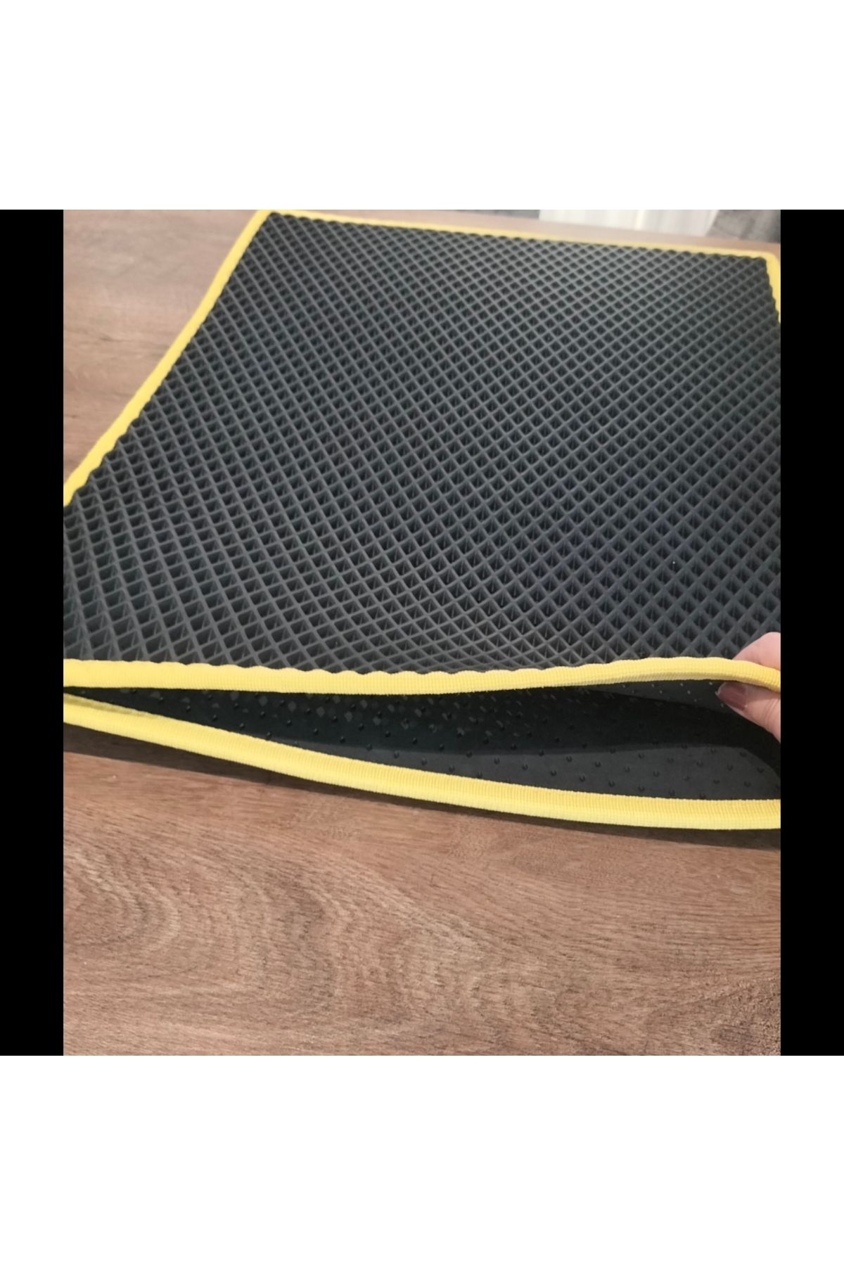 shop 50*70 ölçülerinde sarı kedinize özel isimlikli çift katlı Eva kedi paspası
