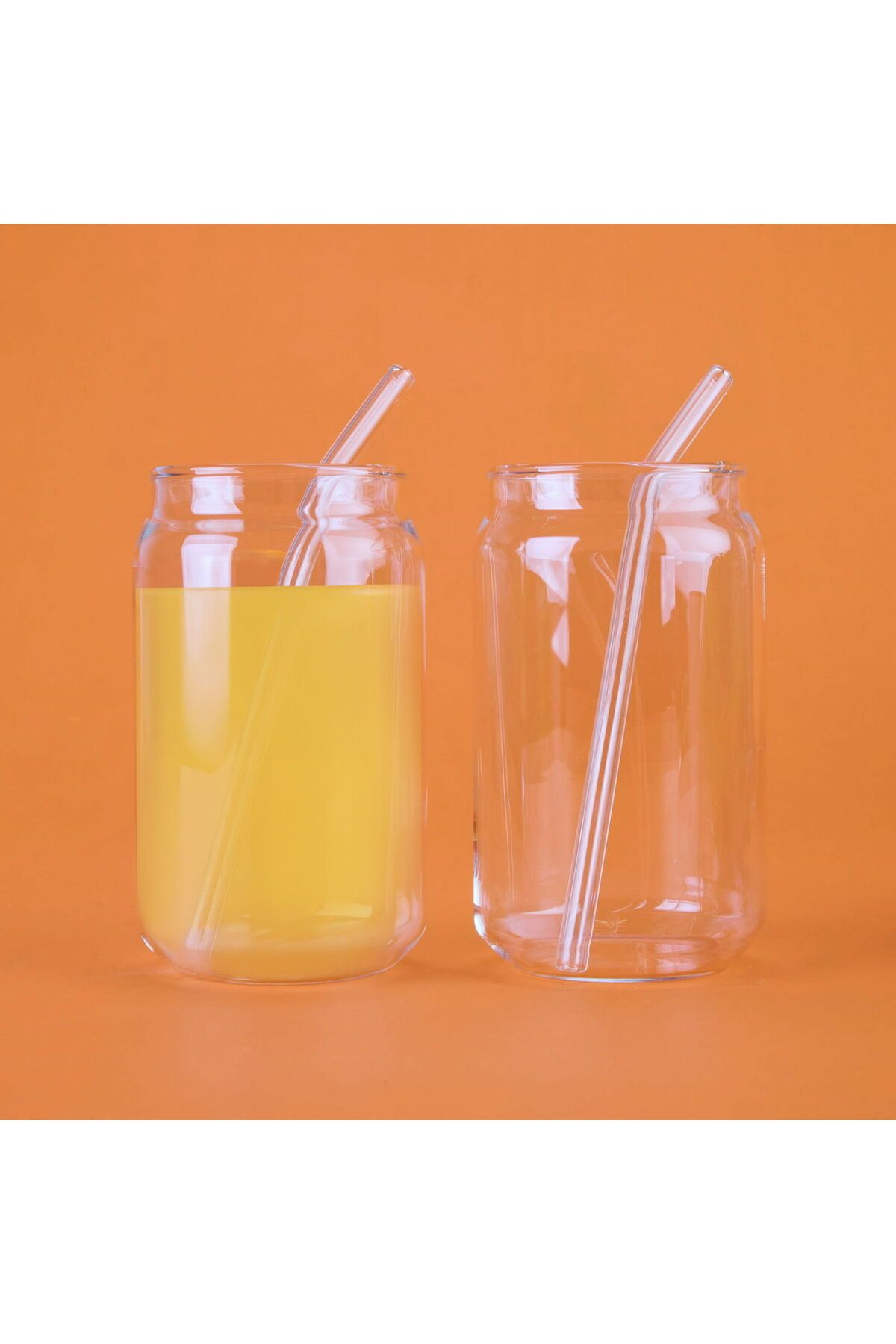 İpek İpek 2'li Pipetli Cam Bardak - Şeffaf - 540 ml