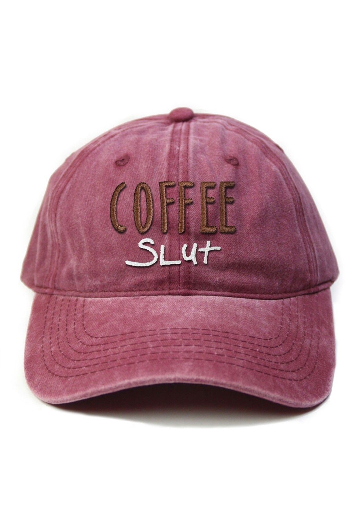 T-FUNNY Coffe Slut Kahve Bağımlısı Yıkamalı Eskitme Şapka