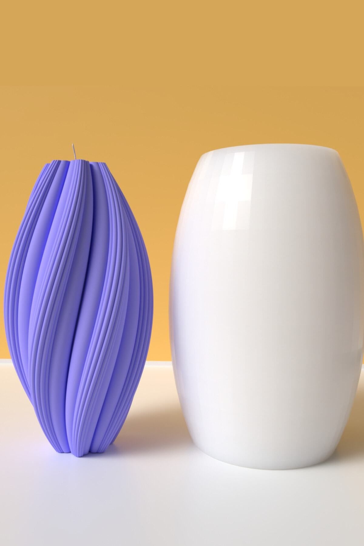 DEKORANLA Büyük Boy Spiral Mum Kalıbı, Silikon, 18 cm, El Yapımı Mum Malzemeleri