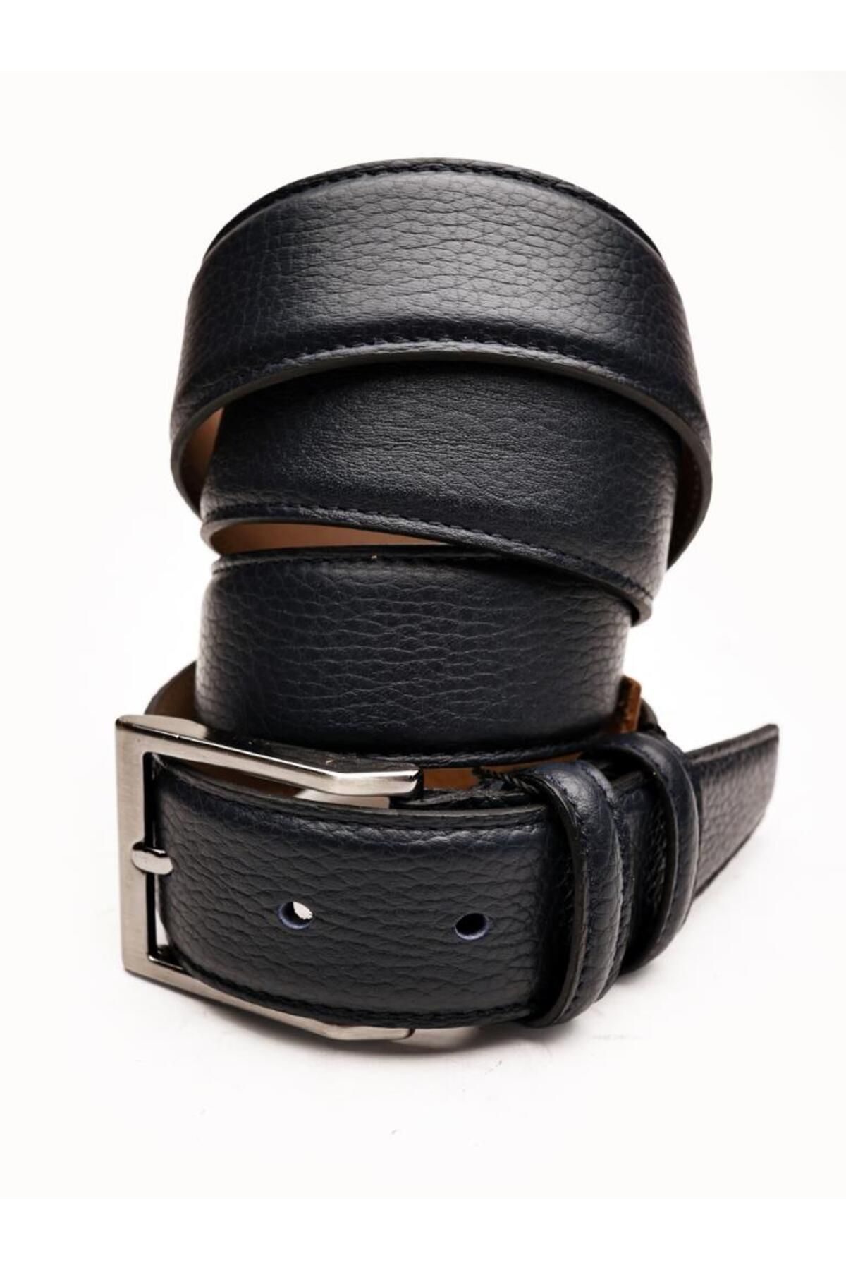 İBAY NAVY BLUE LION BELT 094 LACİVERT ERKEK DERİ KEMER