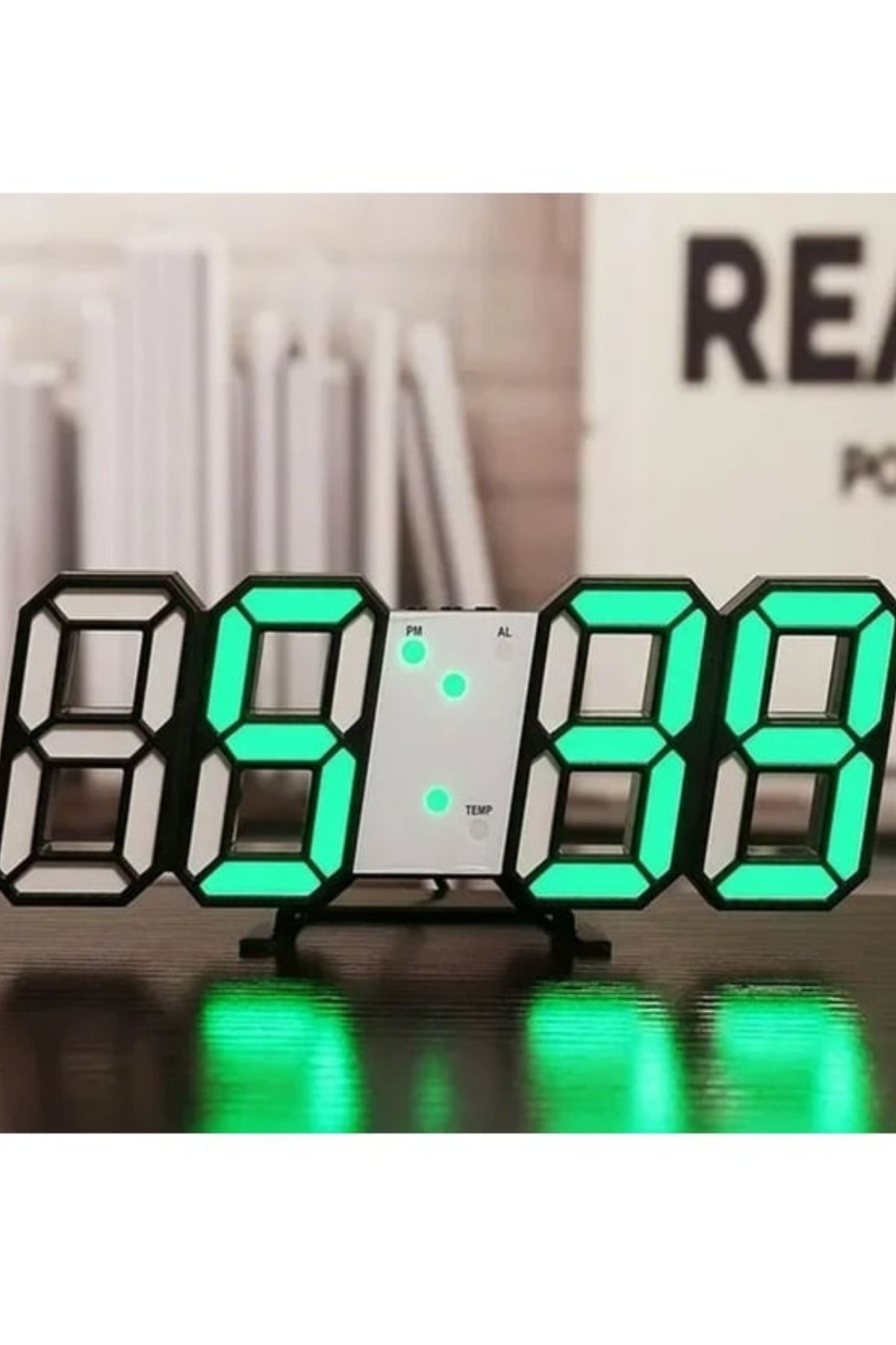 DEKORANLA Modern Dijital LED Saat, Masa ve Duvar Kullanımı, Takvim ve Termometre Özellikli