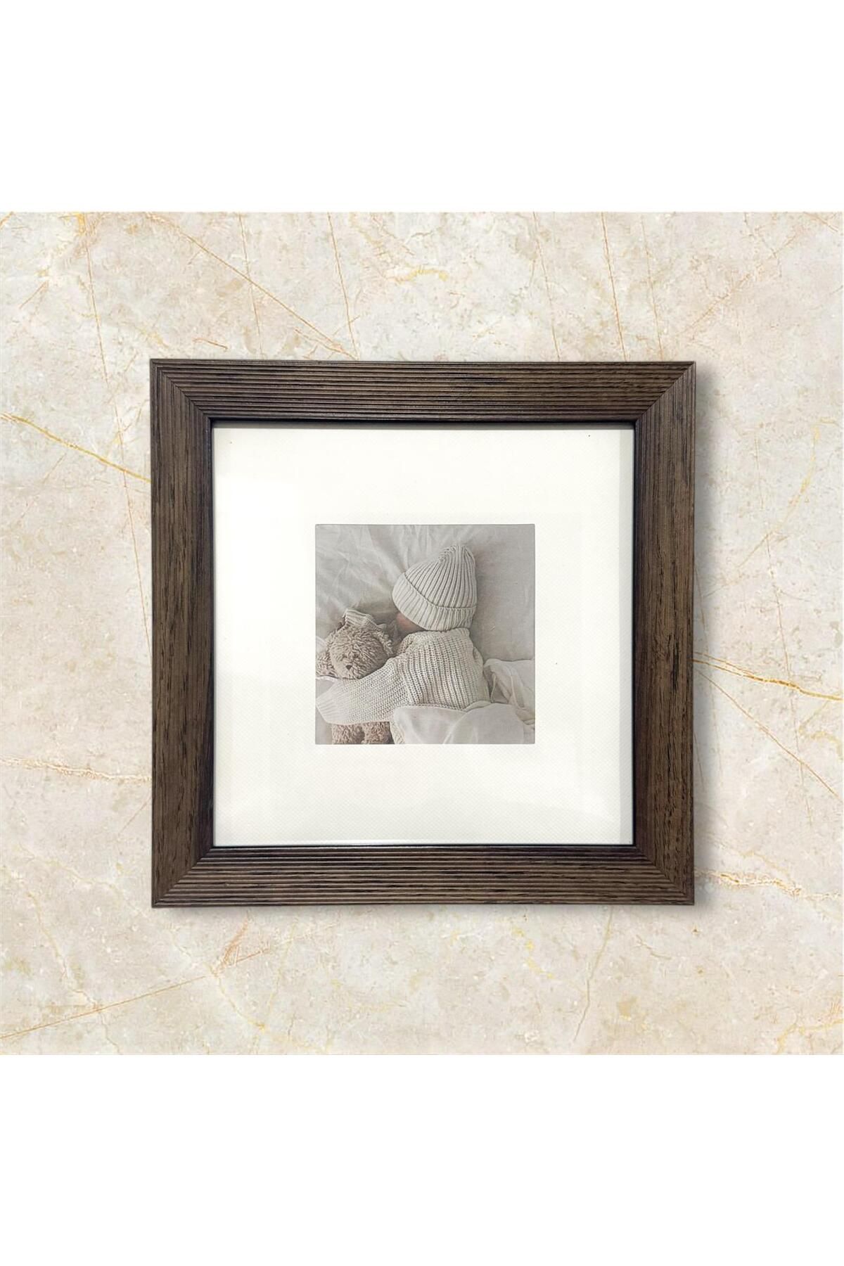 asel sanat 20X20 FOTOĞRAF ÇERÇEVESİ - ANI ÇERÇEVESİ - KARE FOTOĞRAF ÇERÇEVESİ PASPARTULU (PVC CAMLI)