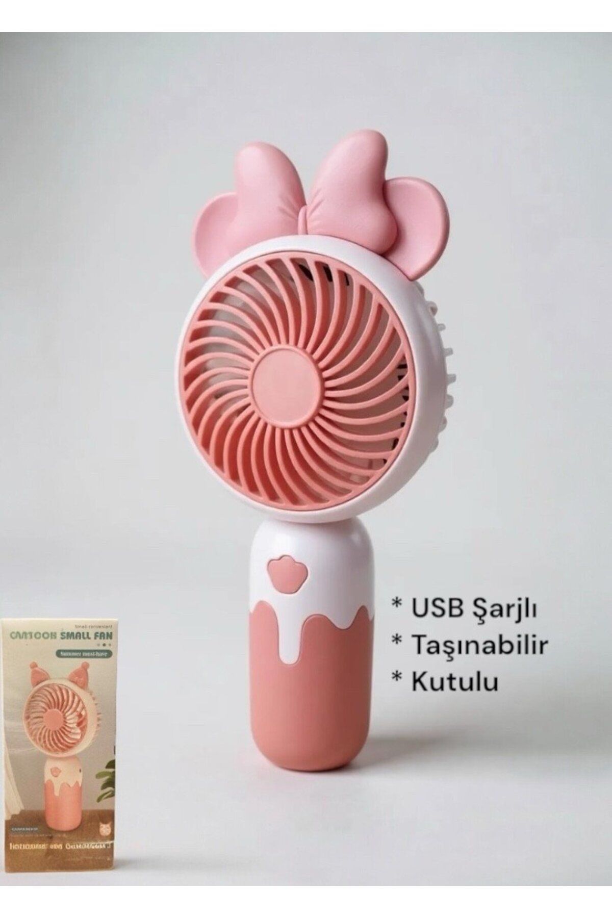 Brokoli Home Cartoon USB Şarjlı El Fanı I Mini Taşınabilir Fan I Yaz Serinleticisi I Vantilatör Taşınabilir Fan