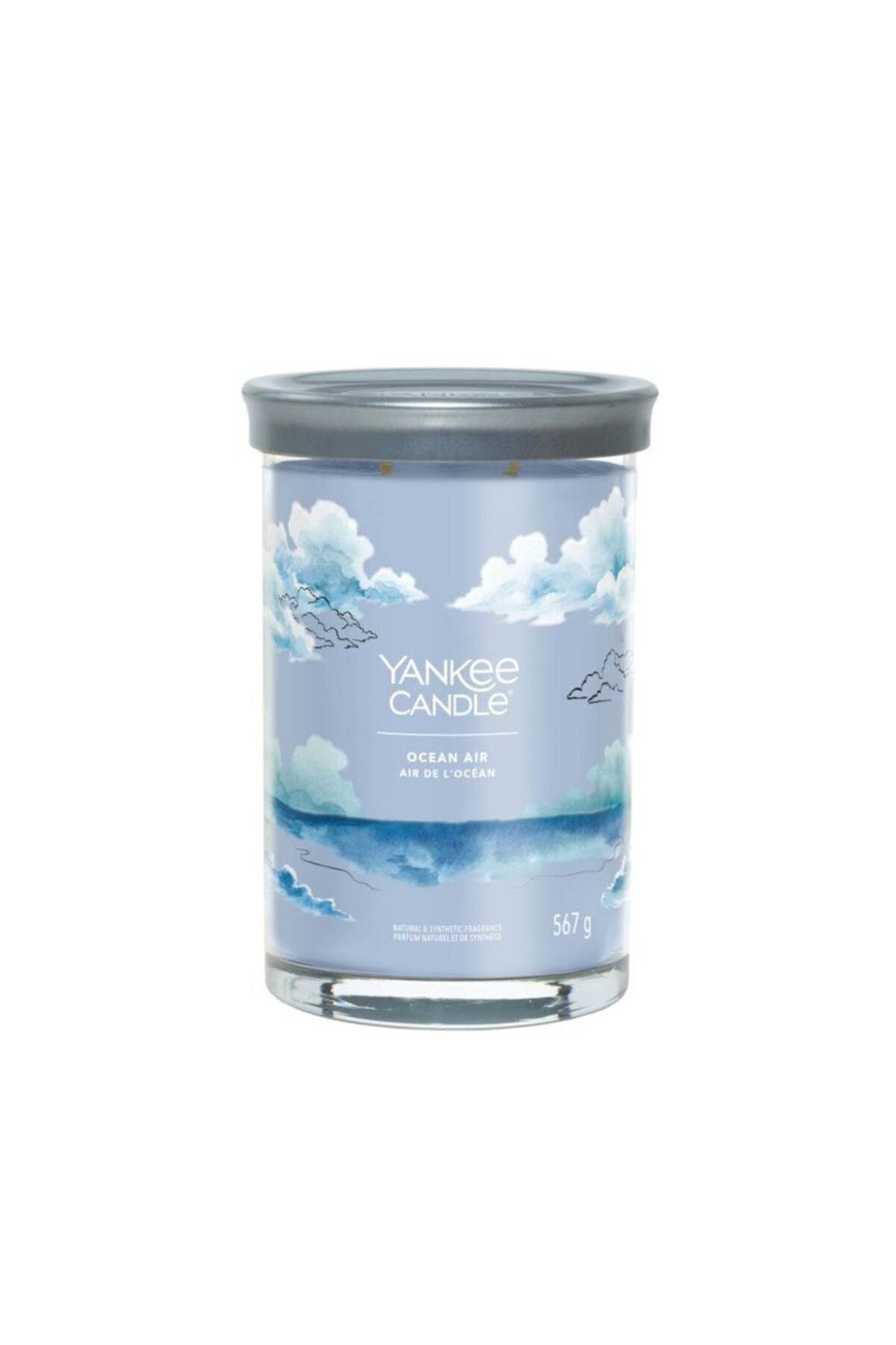 DEKORANLA Mavi Büyük Tumbler Mum, Şık ve Sıcak Atmosfer için Ideal Seçenek